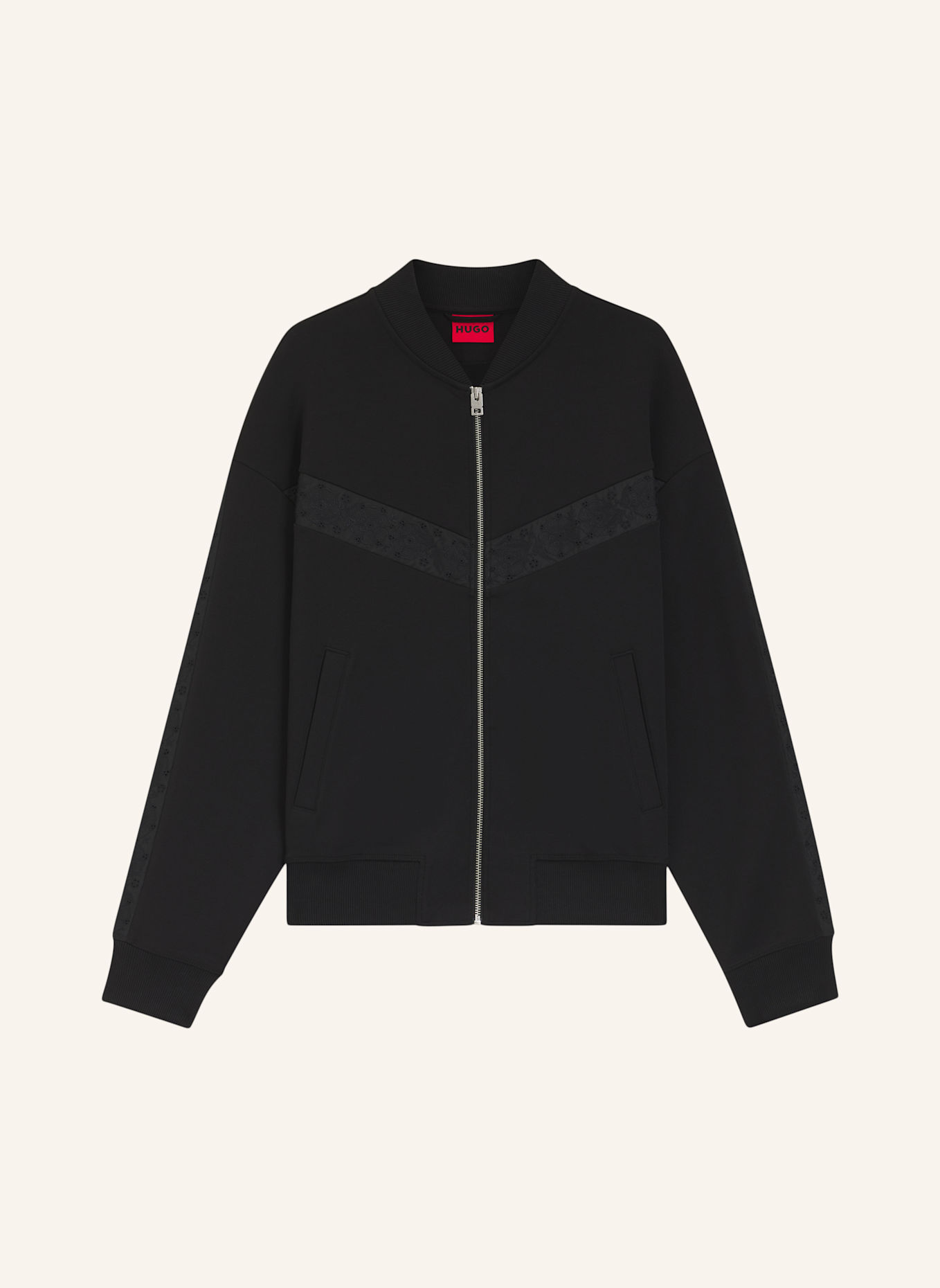 HUGO Sweatshirt DROMZIP Oversize Fit: SCHWARZ