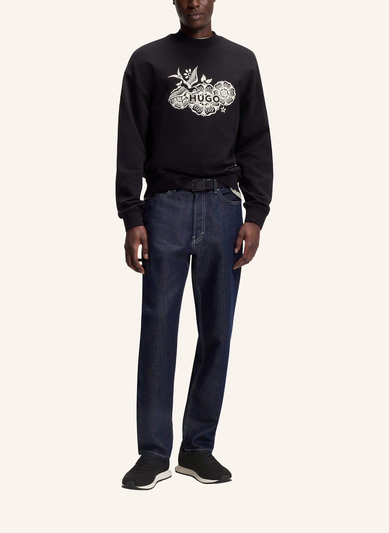 HUGO Sneaker ICELIN_RUNN_KNMF: SCHWARZ