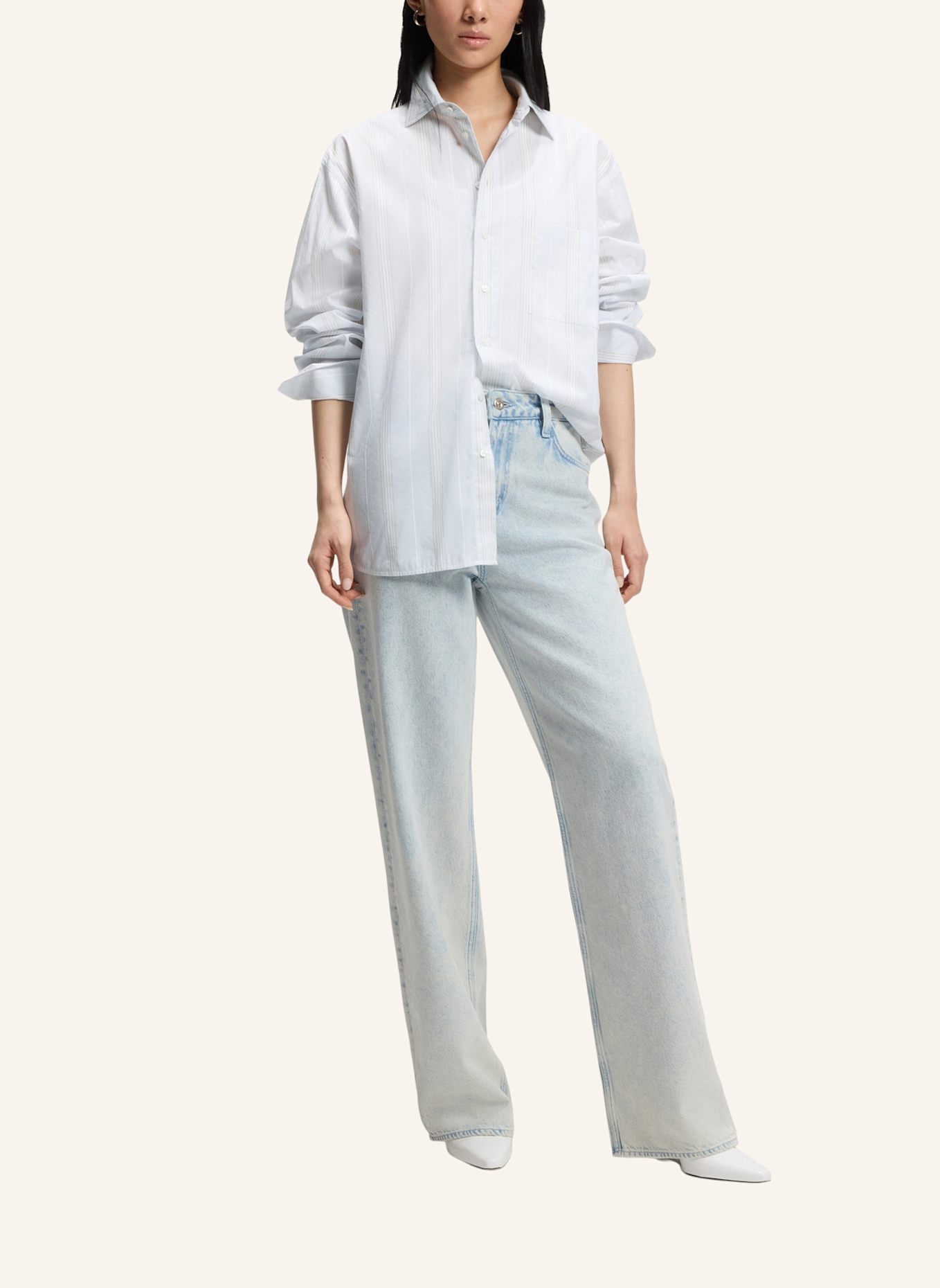 BOSS Business Bluse SATURDAY_1 Relaxed Fit: HELLBLAU