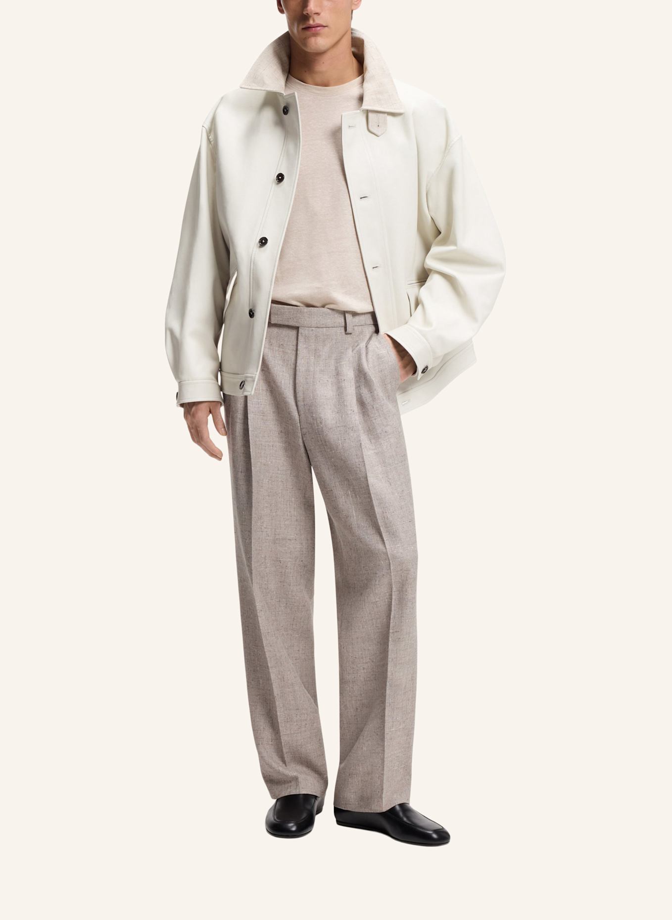 BOSS Lederjacke CLEAK_RW: WEISS