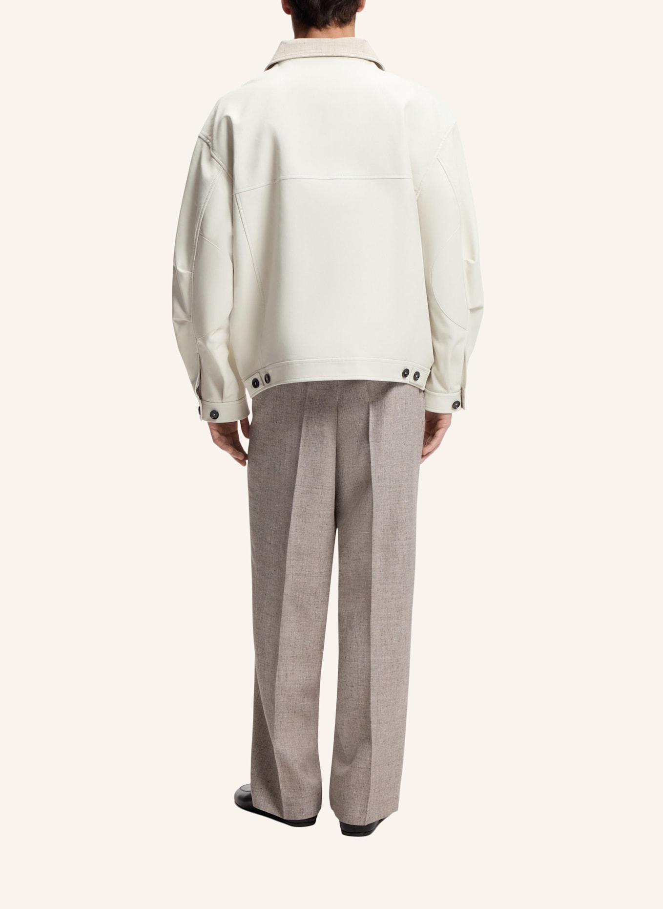 BOSS Lederjacke CLEAK_RW: WEISS