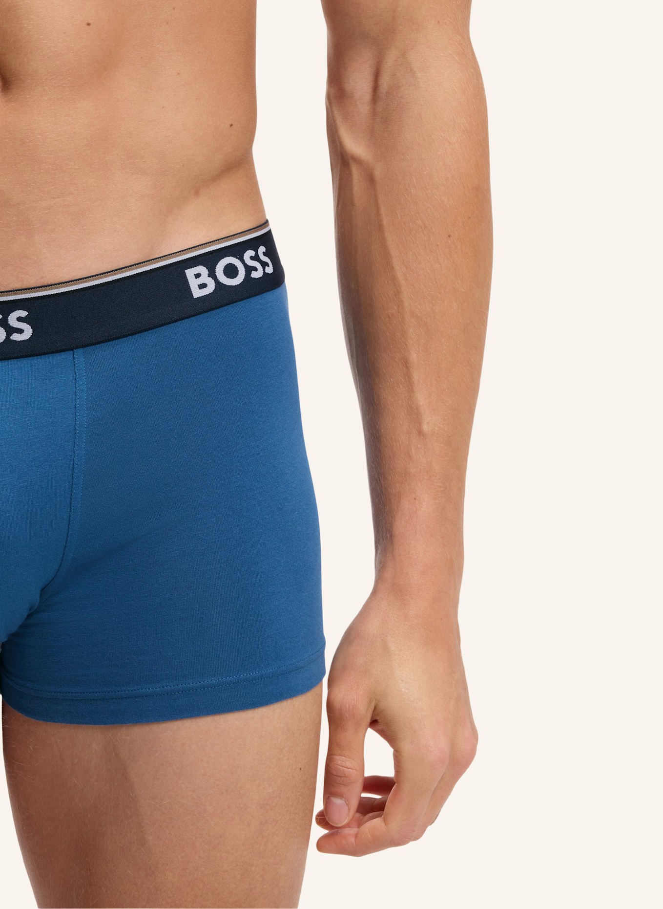 BOSS Boxershort TRUNK 3P POWER DESIG: BLAU