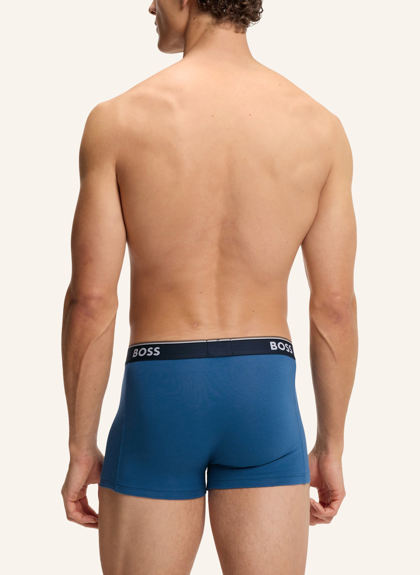 BOSS Boxershort TRUNK 3P POWER DESIG: BLAU