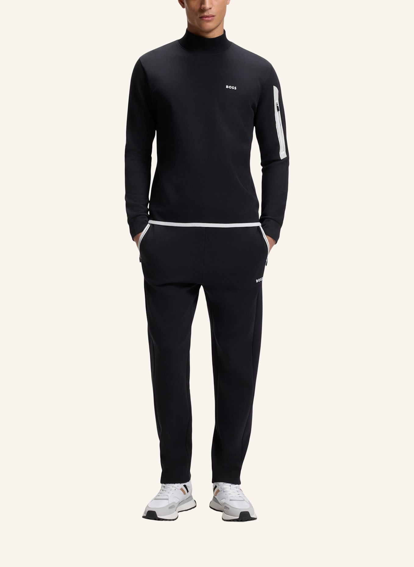 BOSS Sweatshirt SALBOCK 1_IN Regular Fit: DUNKELBLAU