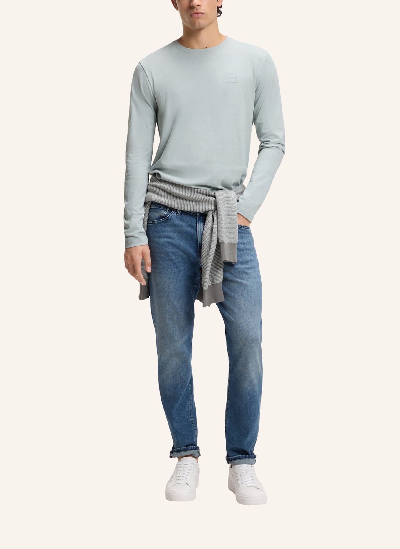 BOSS Longsleeve TACKS: SILBER