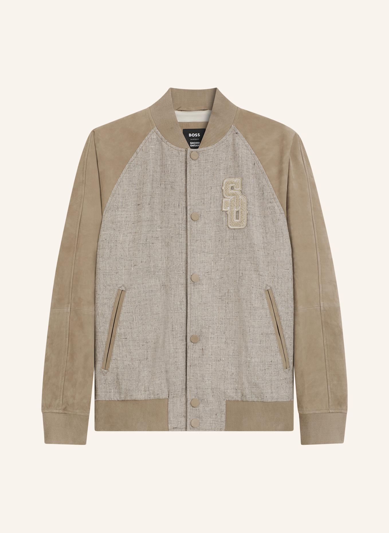 BOSS Lederjacke MASE_SO: BEIGE