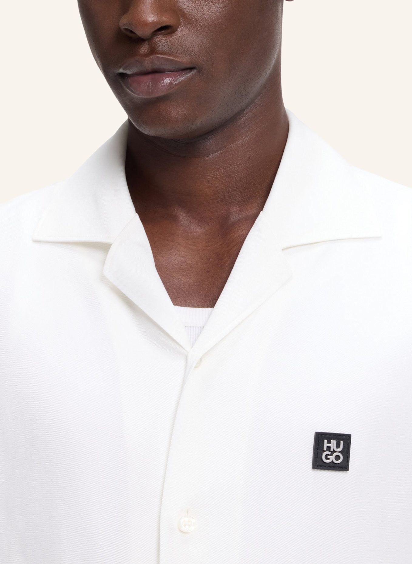 HUGO Casual Hemd ESPINO Oversize Fit: WEISS