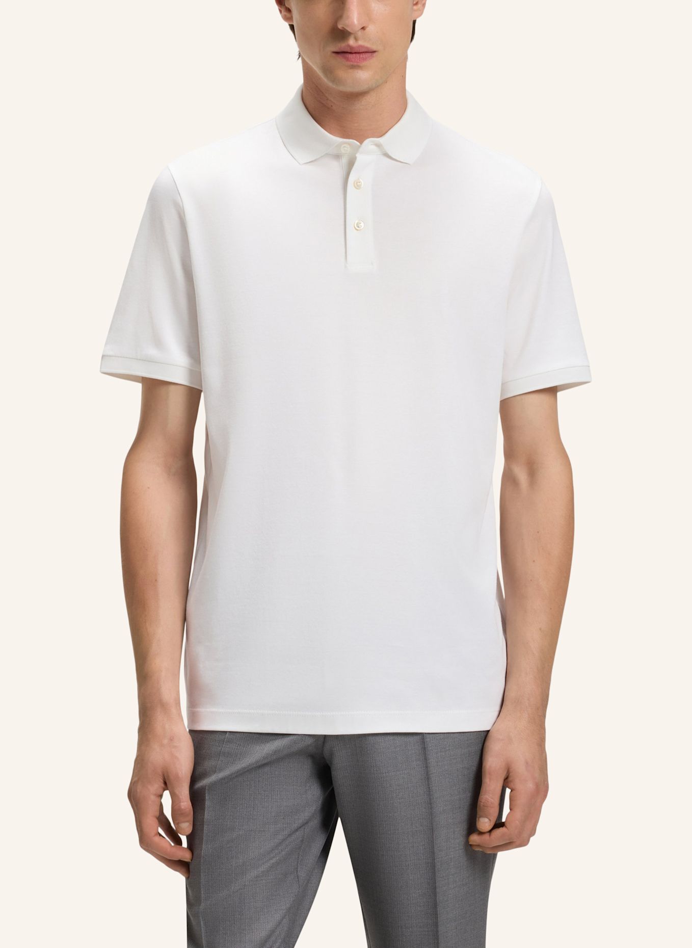 BOSS Polo L-PERRY 14 Regular Fit: WEISS