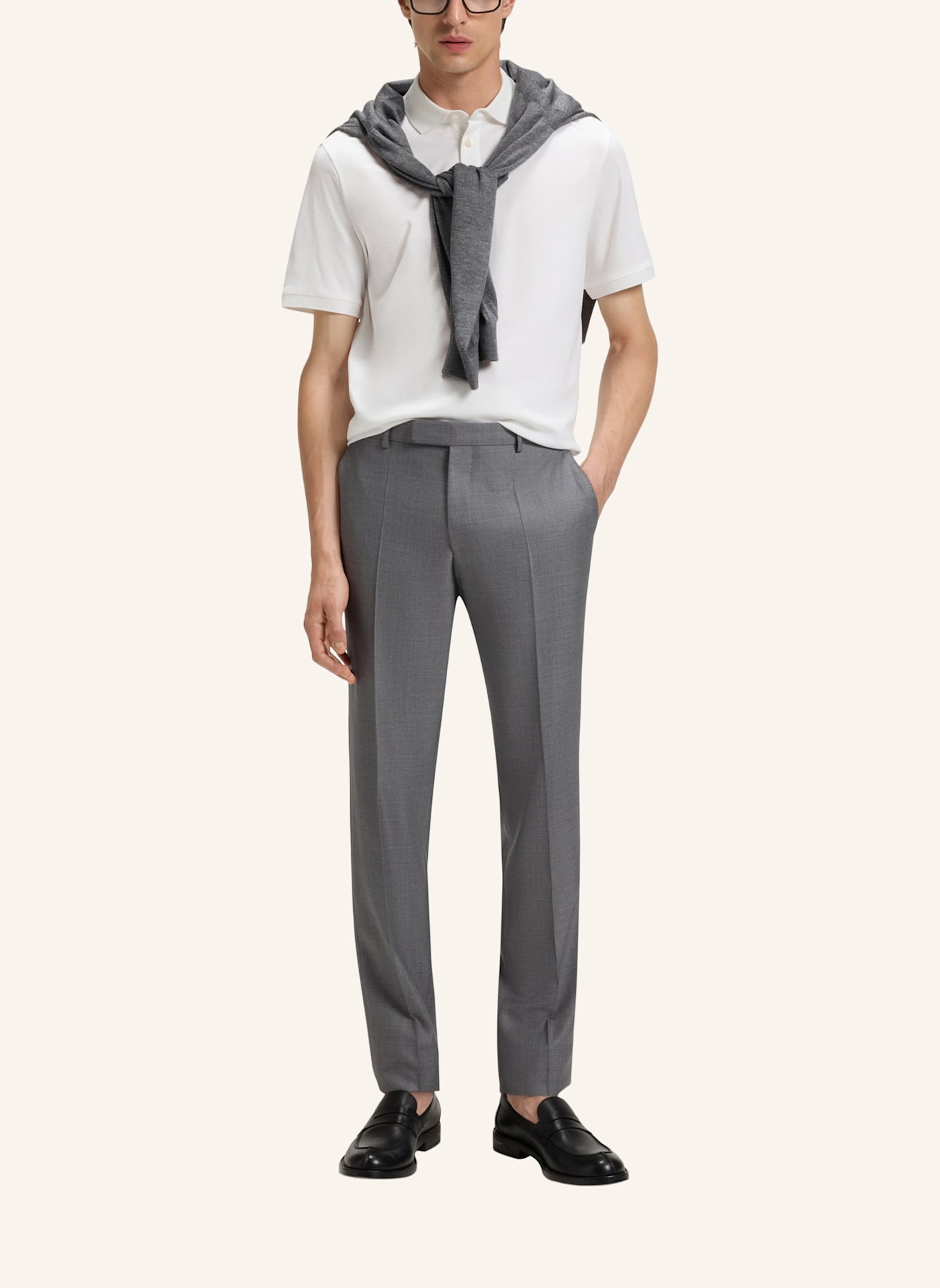 BOSS Poloshirt L-PERRY 14 Regular Fit: WEISS