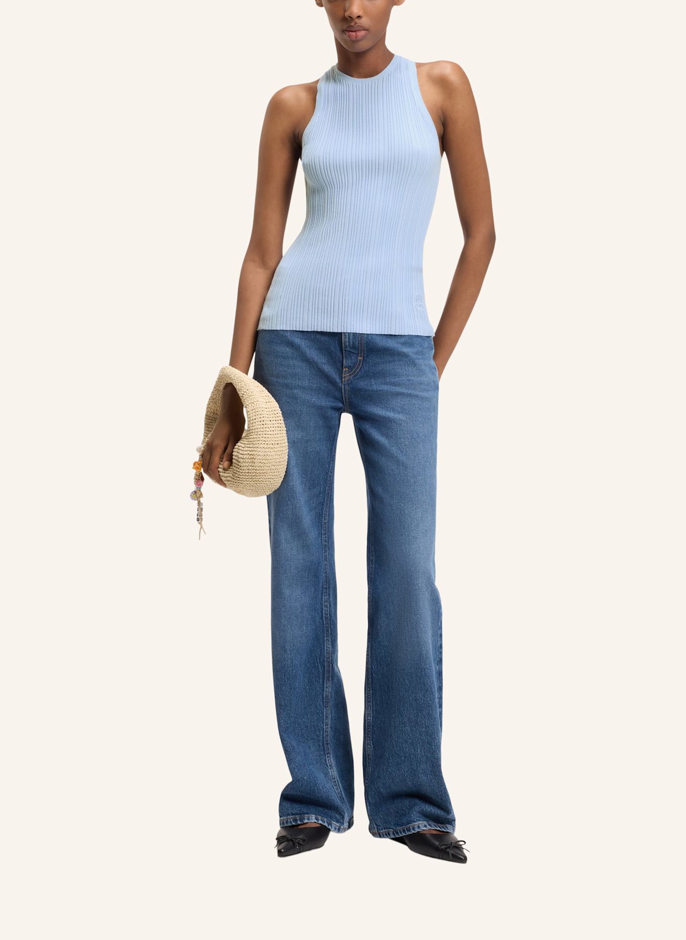 HUGO Casual Top SAREPLA Slim Fit: BLAU