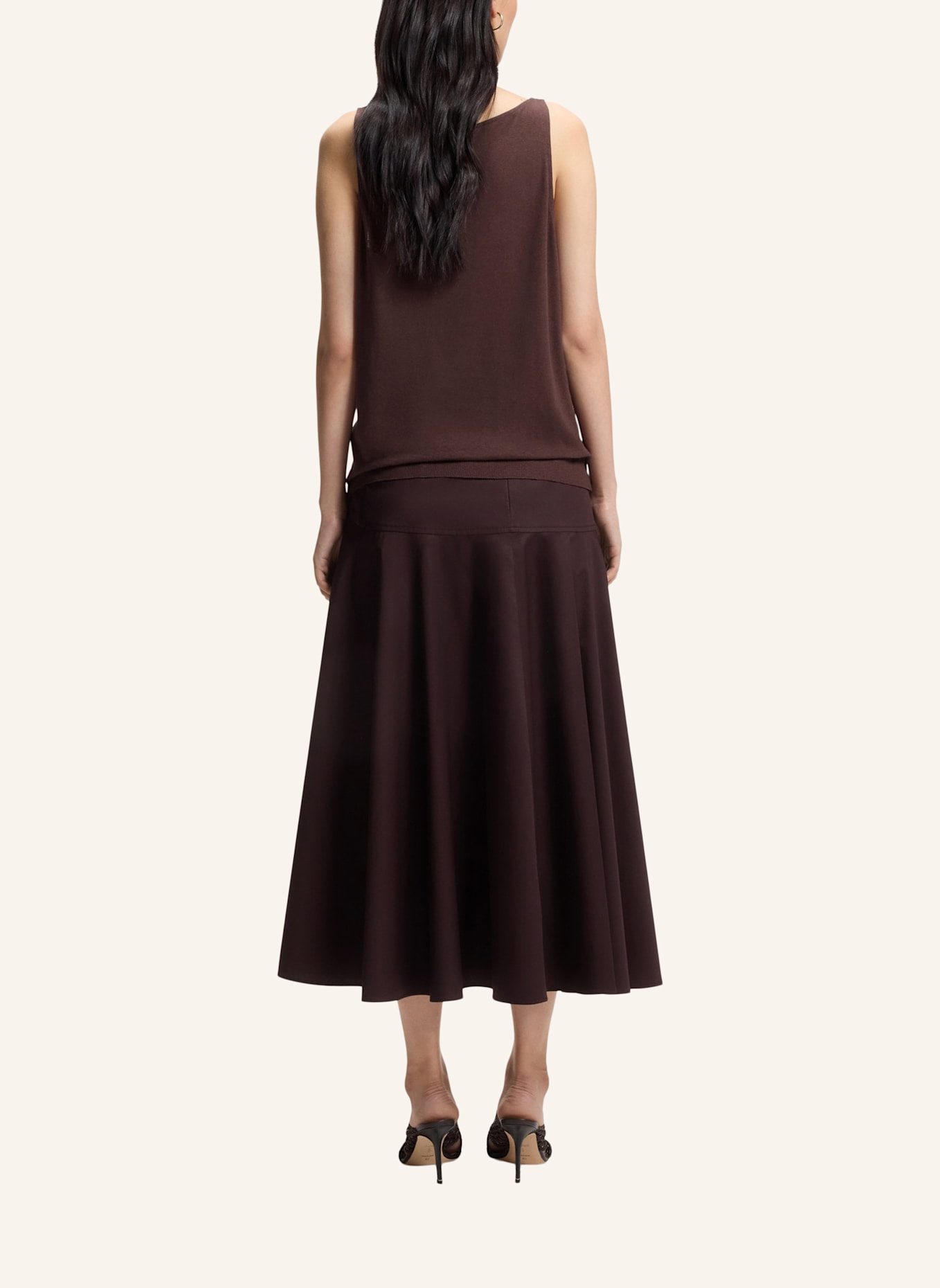 BOSS Casual Top ECLEITA Relaxed Fit: DUNKELBRAUN