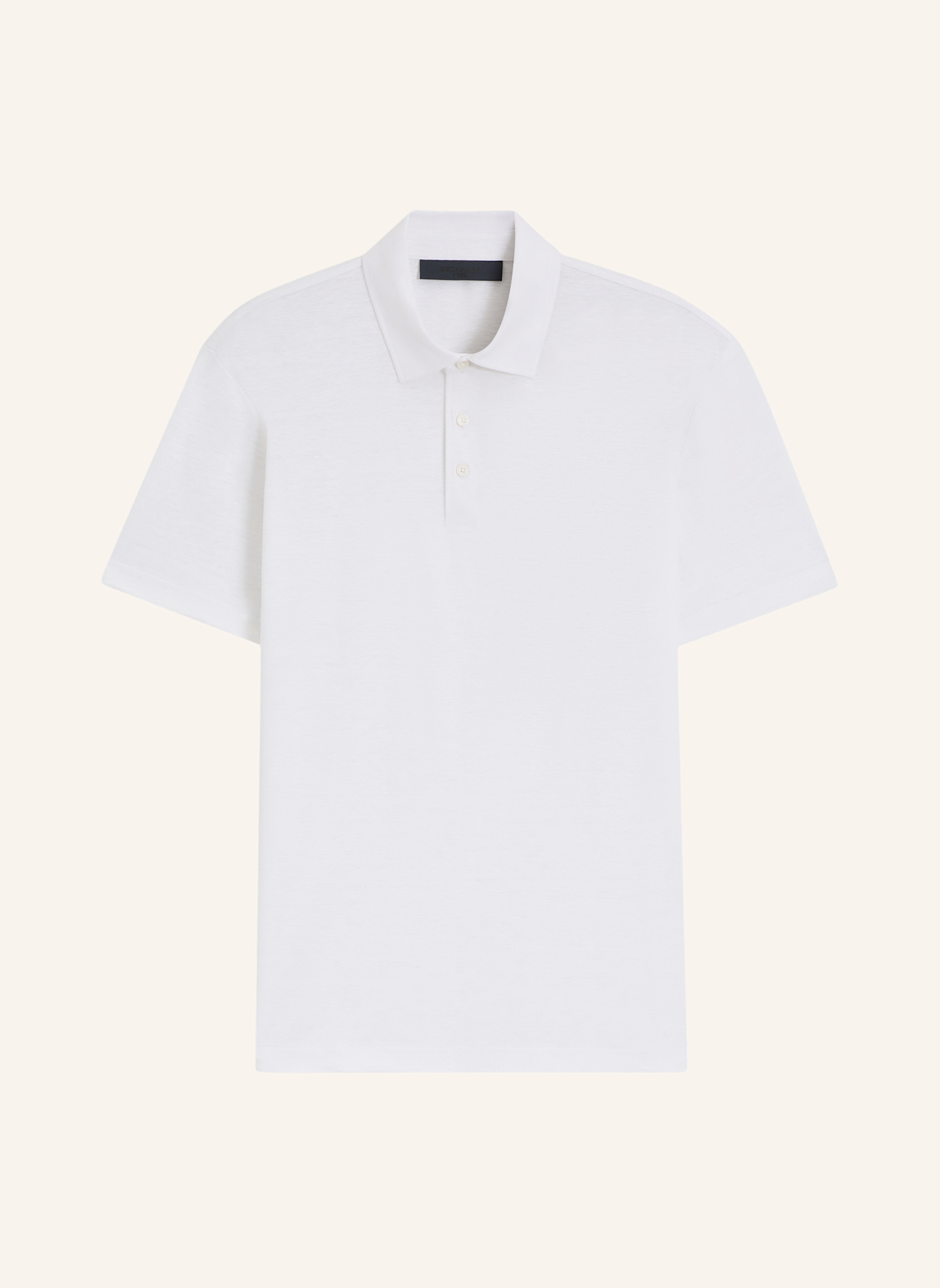 BOSS Strick-Poloshirt PARRIS aus Leinen: WEISS