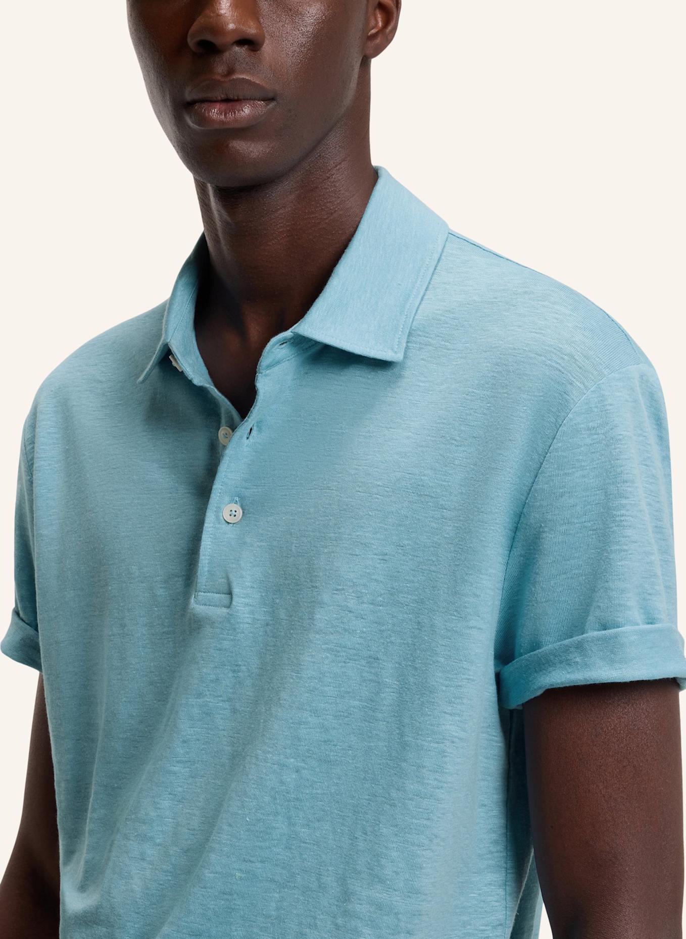 BOSS Strick-Poloshirt PARRIS aus Leinen: BLAU