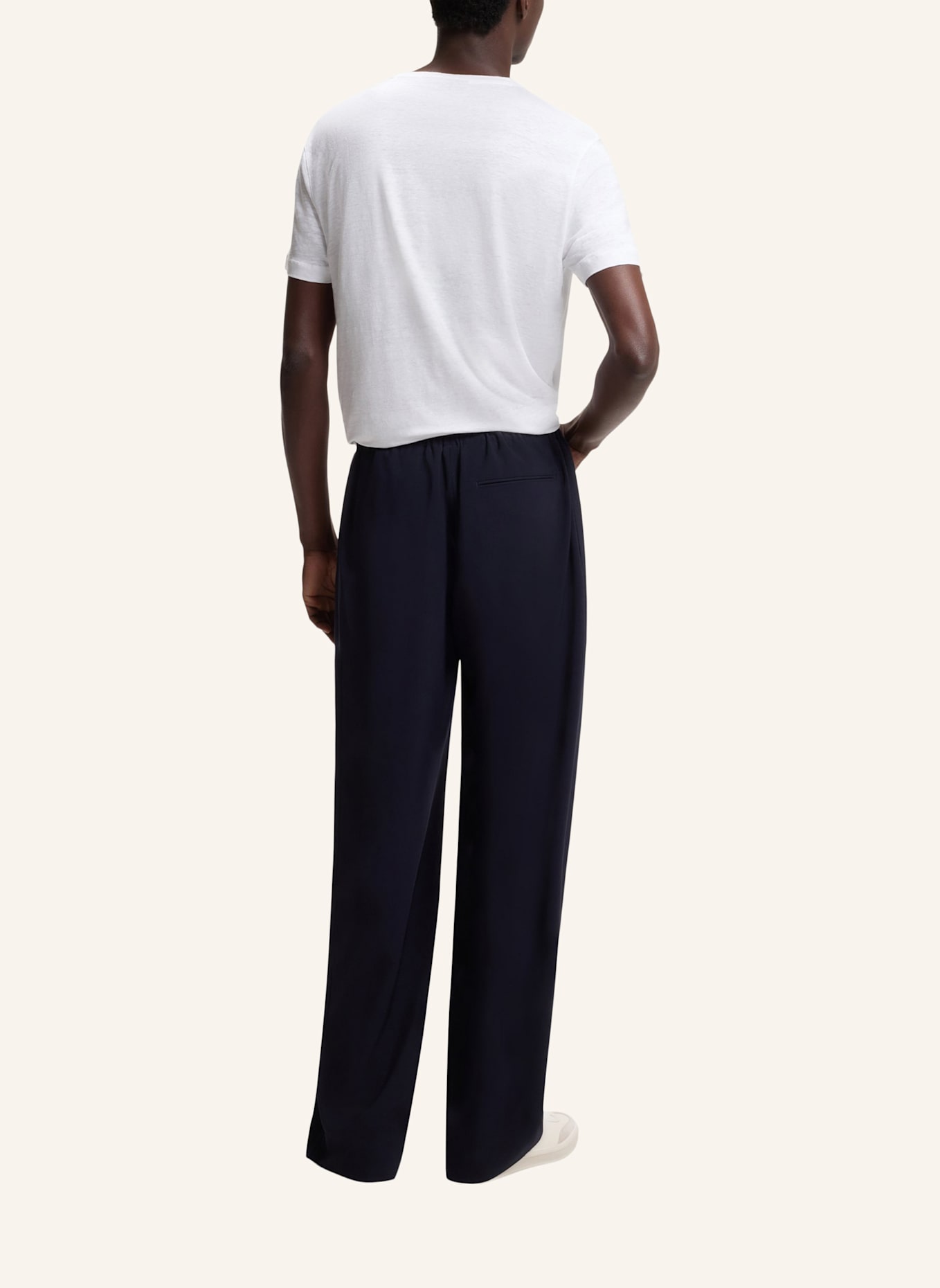 BOSS Strickshirt TAUT aus Leinen: WEISS