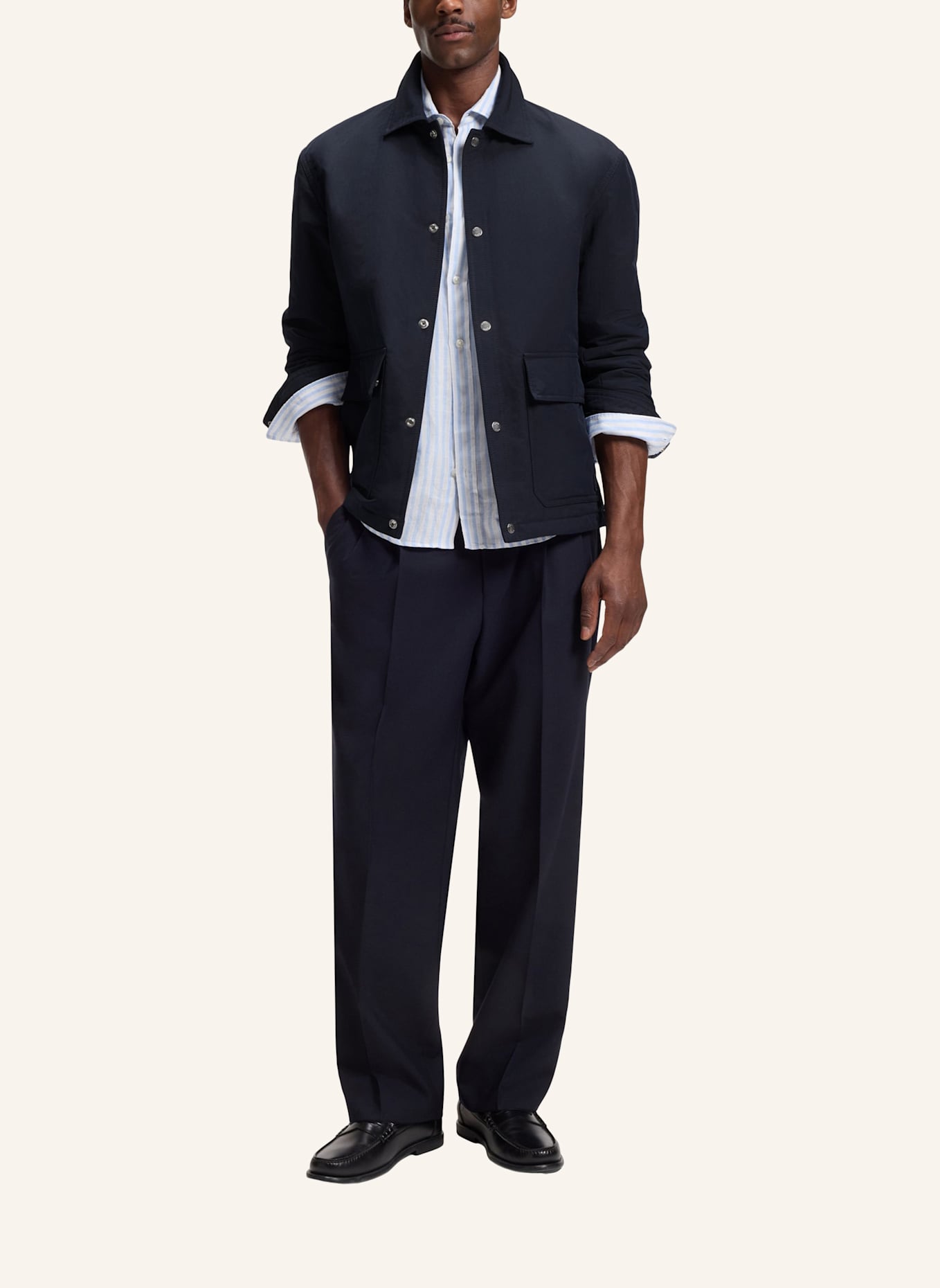 BOSS Casual Jacke C-COVTER Relaxed Fit: DUNKELBLAU