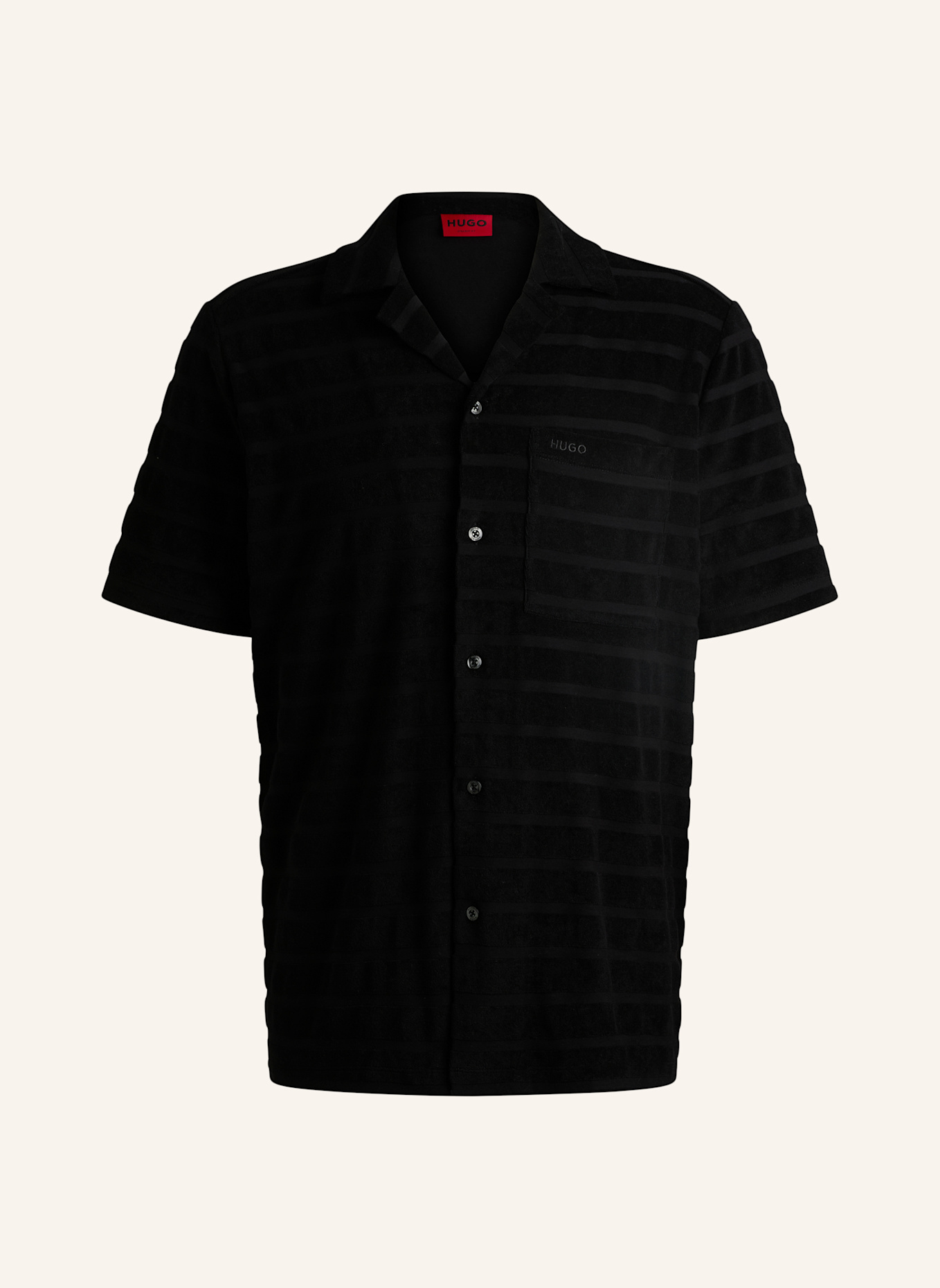 HUGO Business Hemd ELLINO Relaxed Fit: SCHWARZ