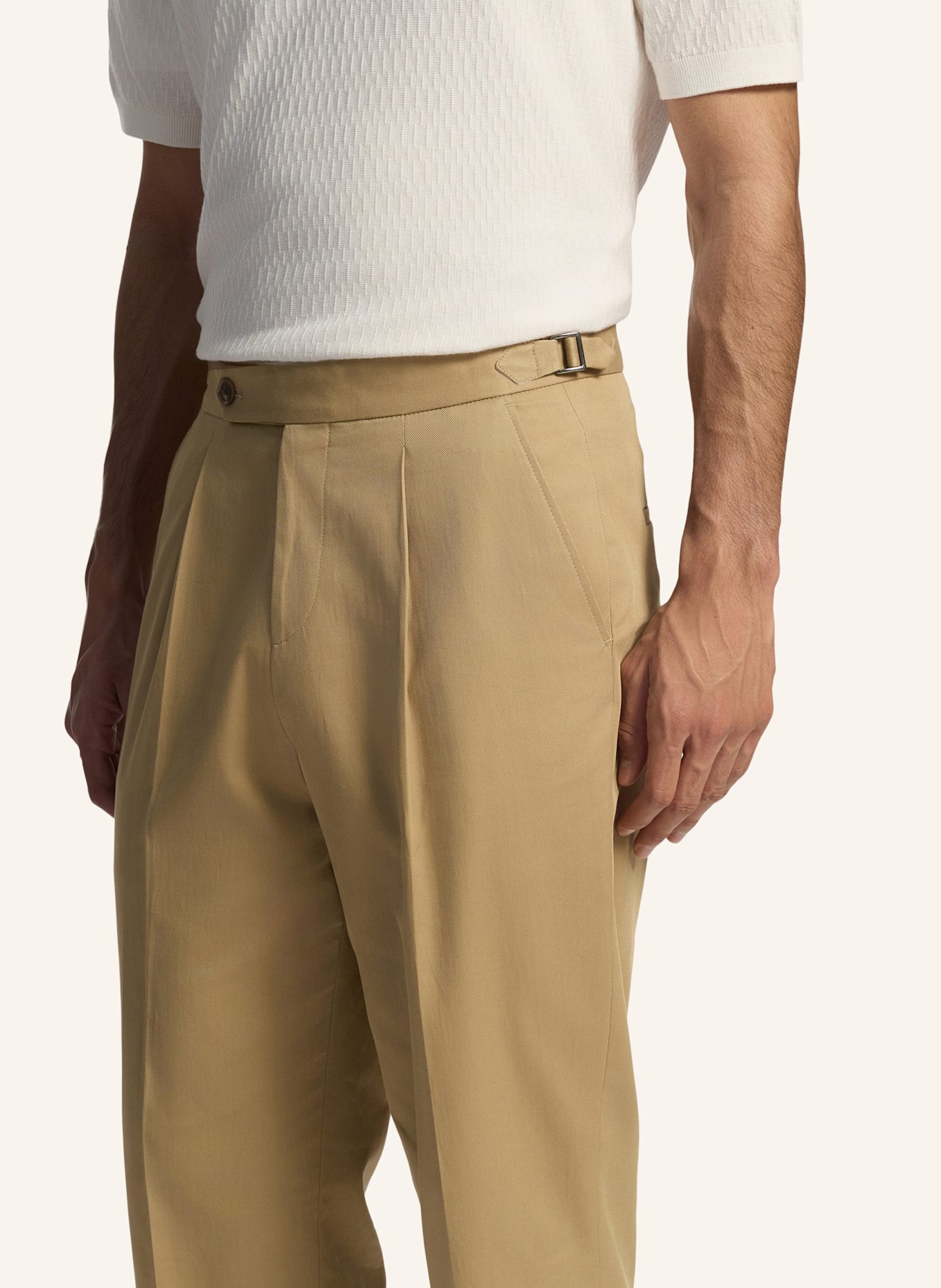 BOSS Business Hose C-PERINO-PL-DTL-254 Tapered Fit: KHAKI