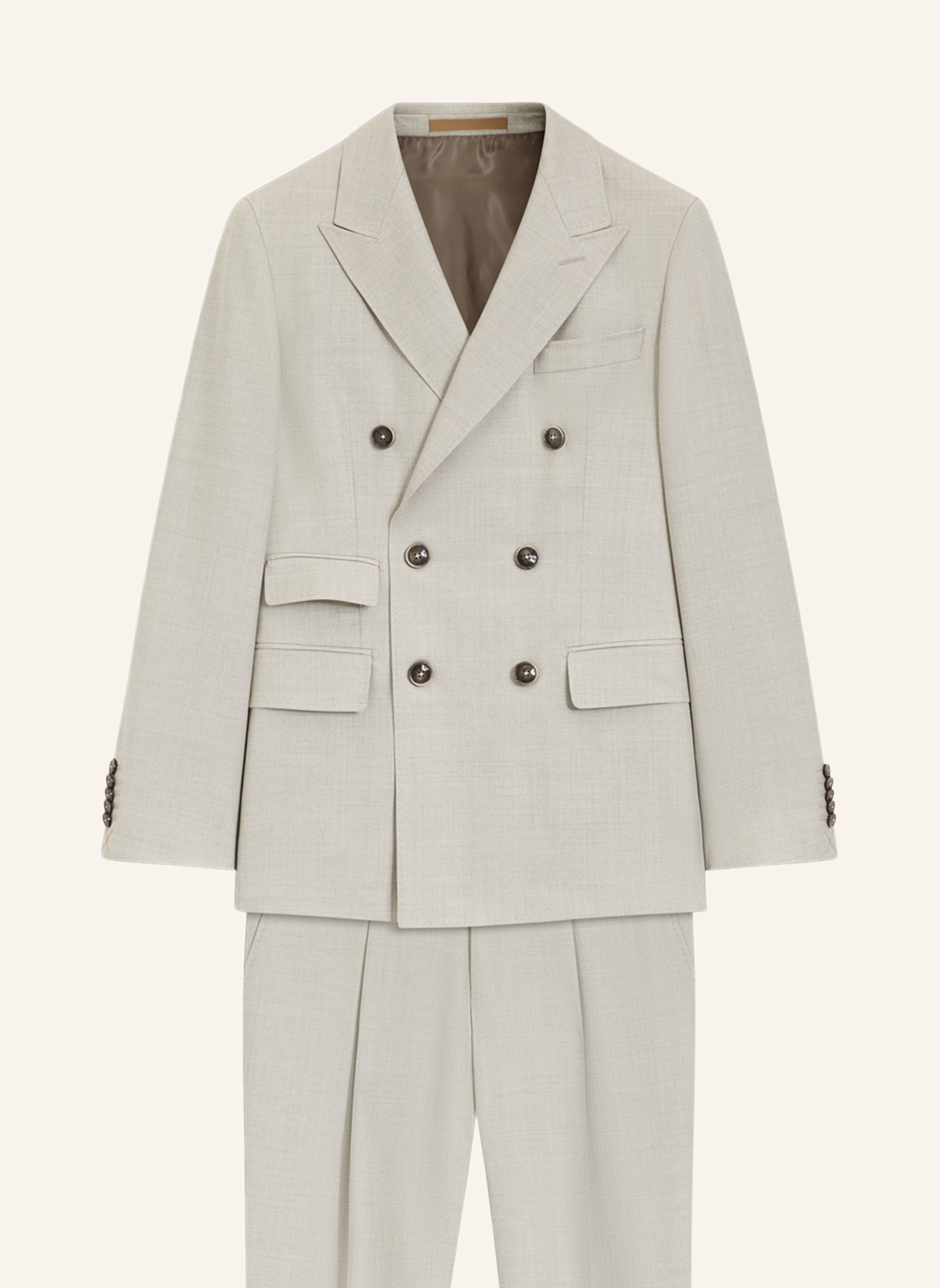 BOSS Business Anzug L-HESTON-2PCS-DB-252 Slim Fit: KHAKI