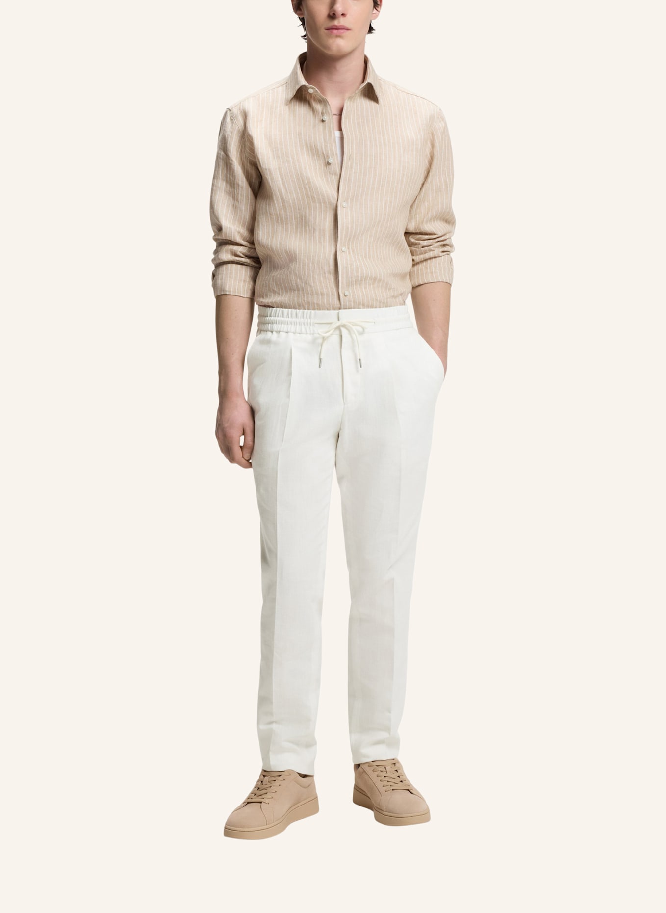 HUGO Business Hose GETLIN251F3 Slim Fit: WEISS