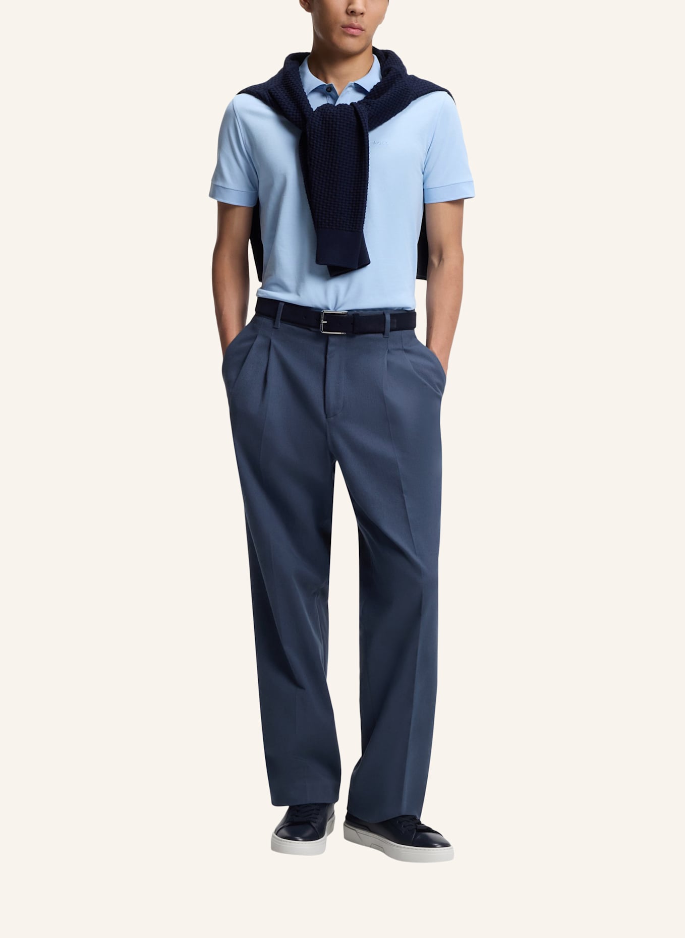 BOSS Business Hose C-PAT-DPL-261F Tapered Fit: BLAU
