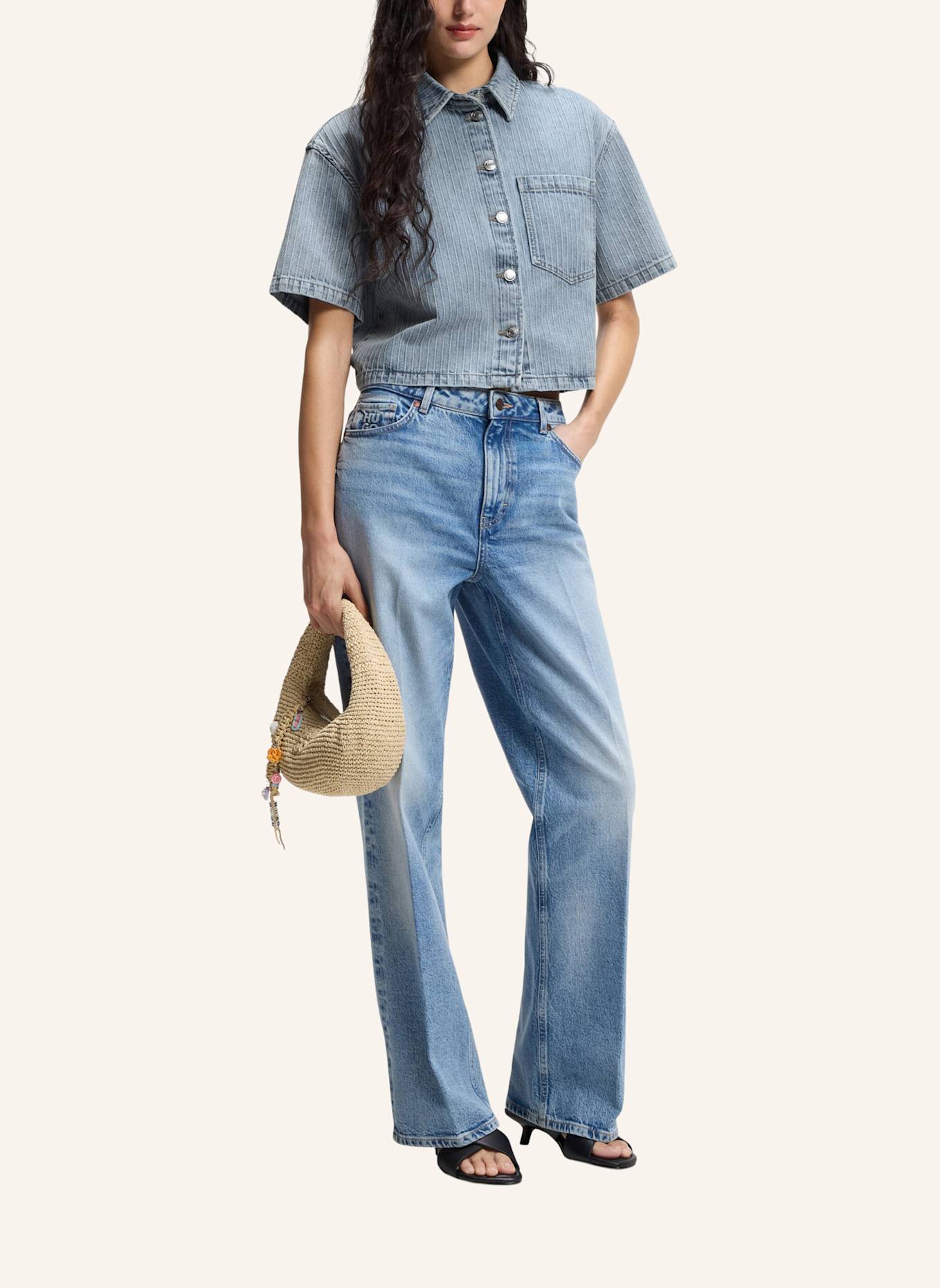 HUGO Casual Bluse GESILA_1 Relaxed Fit: TÜRKIS