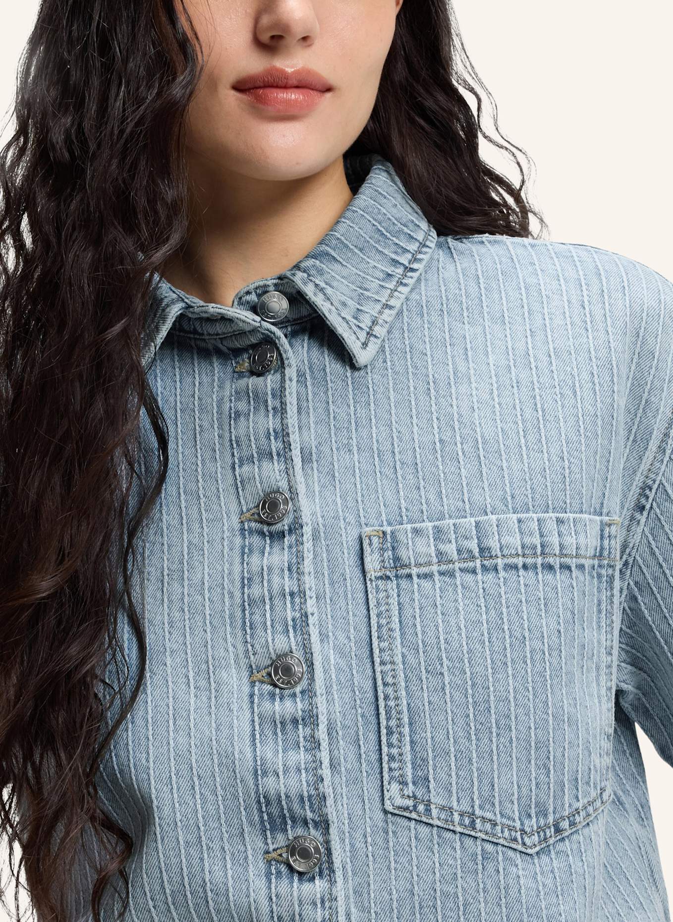 HUGO Casual Bluse GESILA_1 Relaxed Fit: TÜRKIS