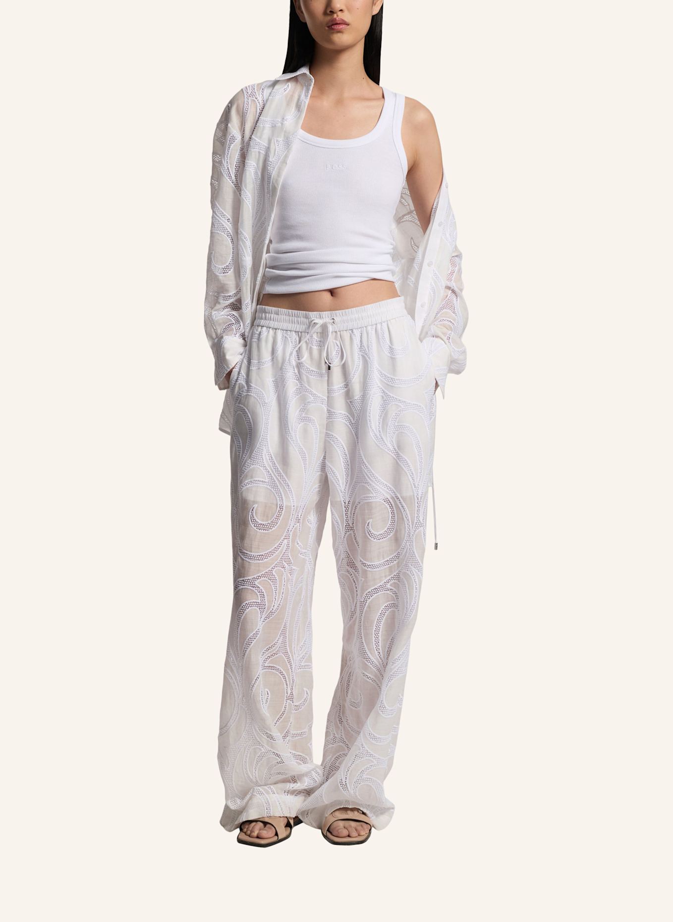 BOSS Business Hose TALISYA Relaxed Fit: WEISS