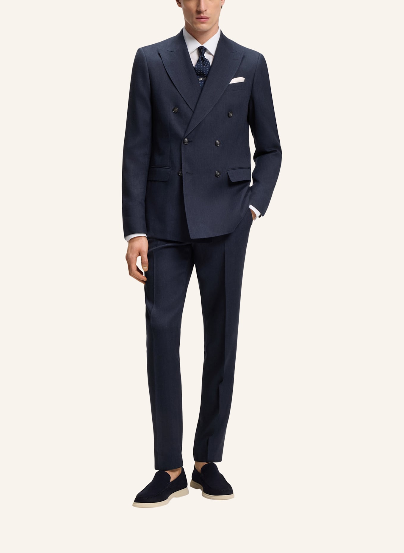 BOSS Business Anzug H-HUGE-2PCS-DB-254 Slim Fit: DUNKELBLAU