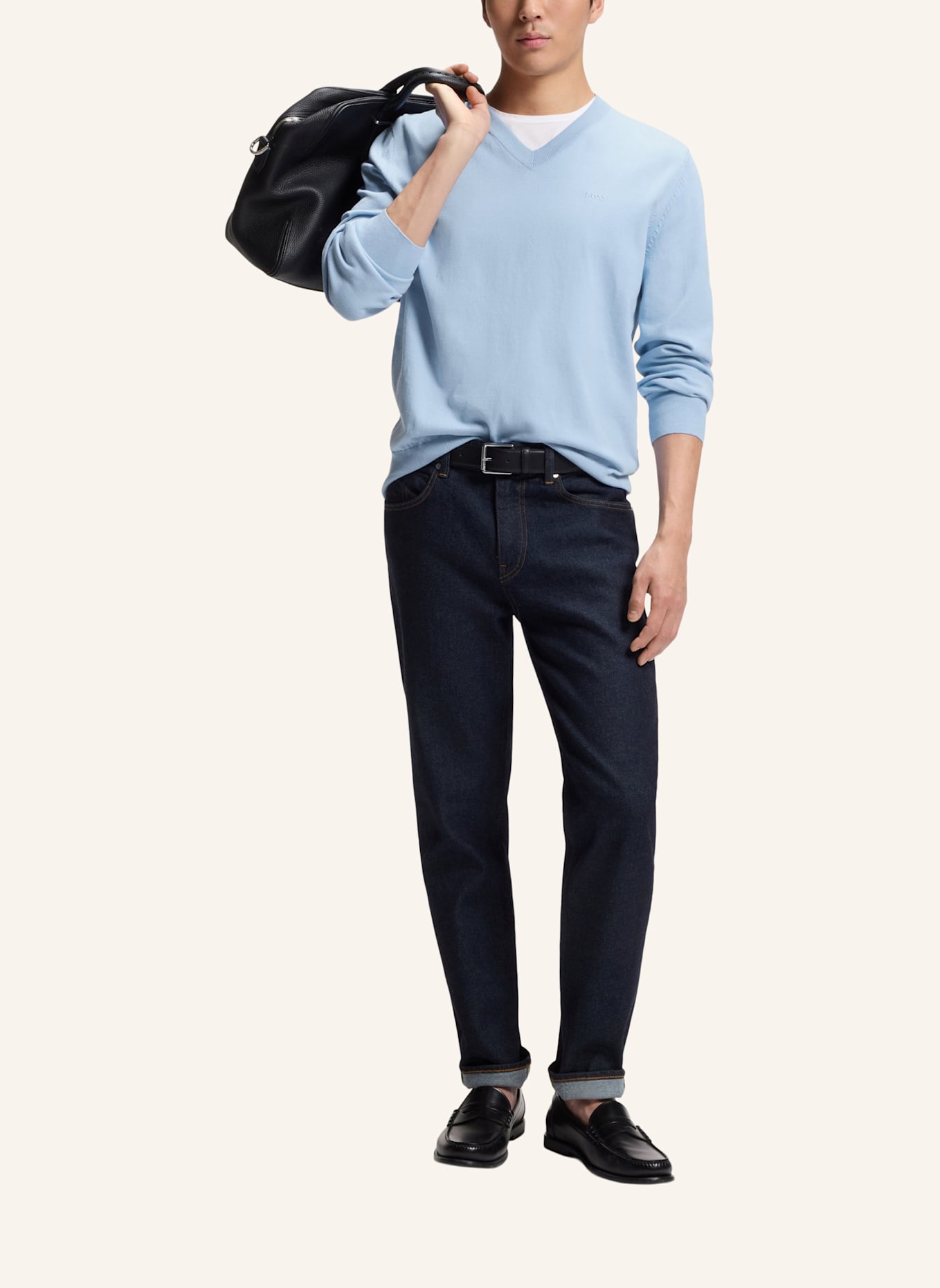 BOSS Pullover UPACELLO-L Regular Fit: HELLBLAU