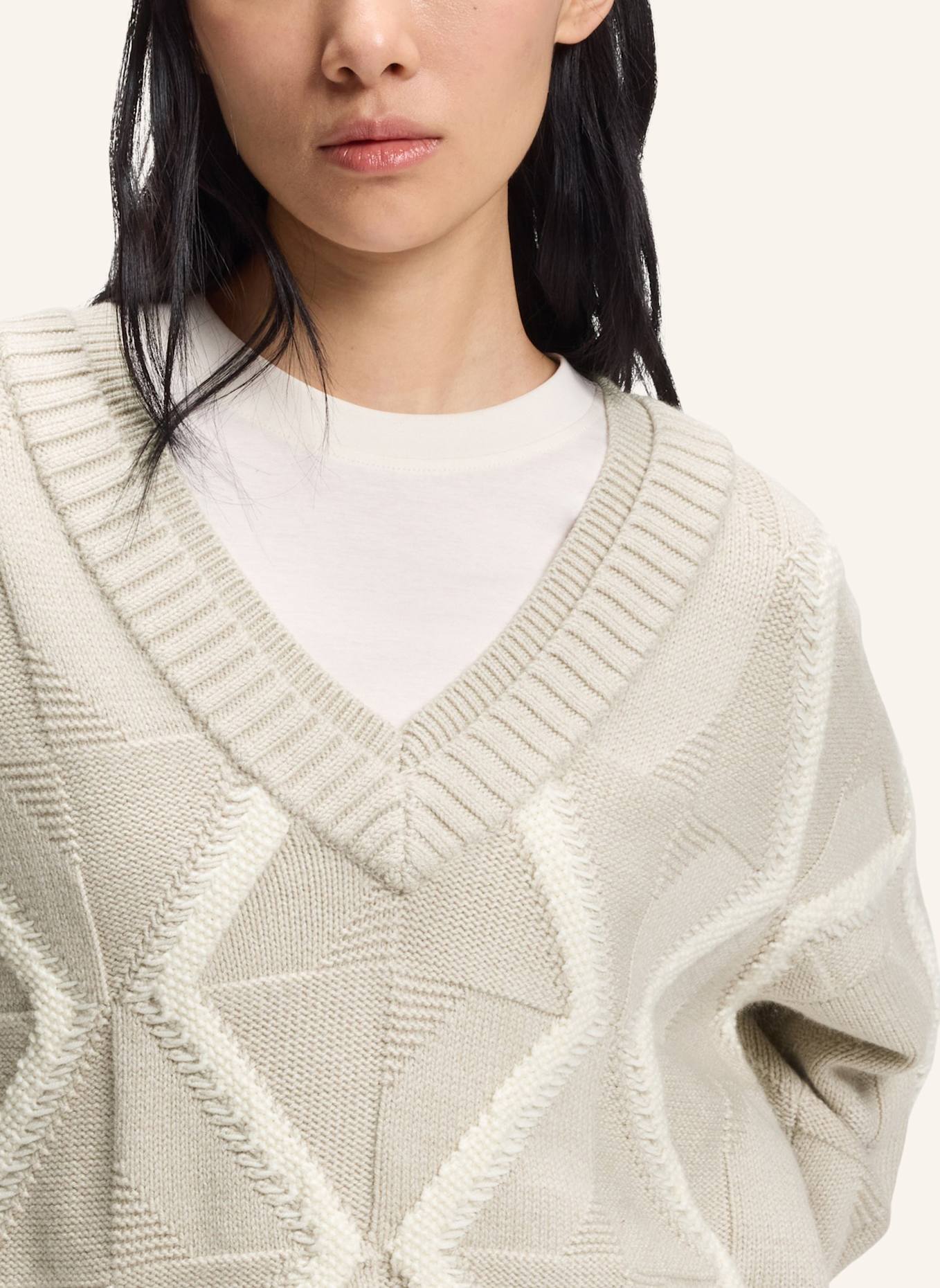 BOSS Pullover FLARIN Relaxed Fit: WEISS