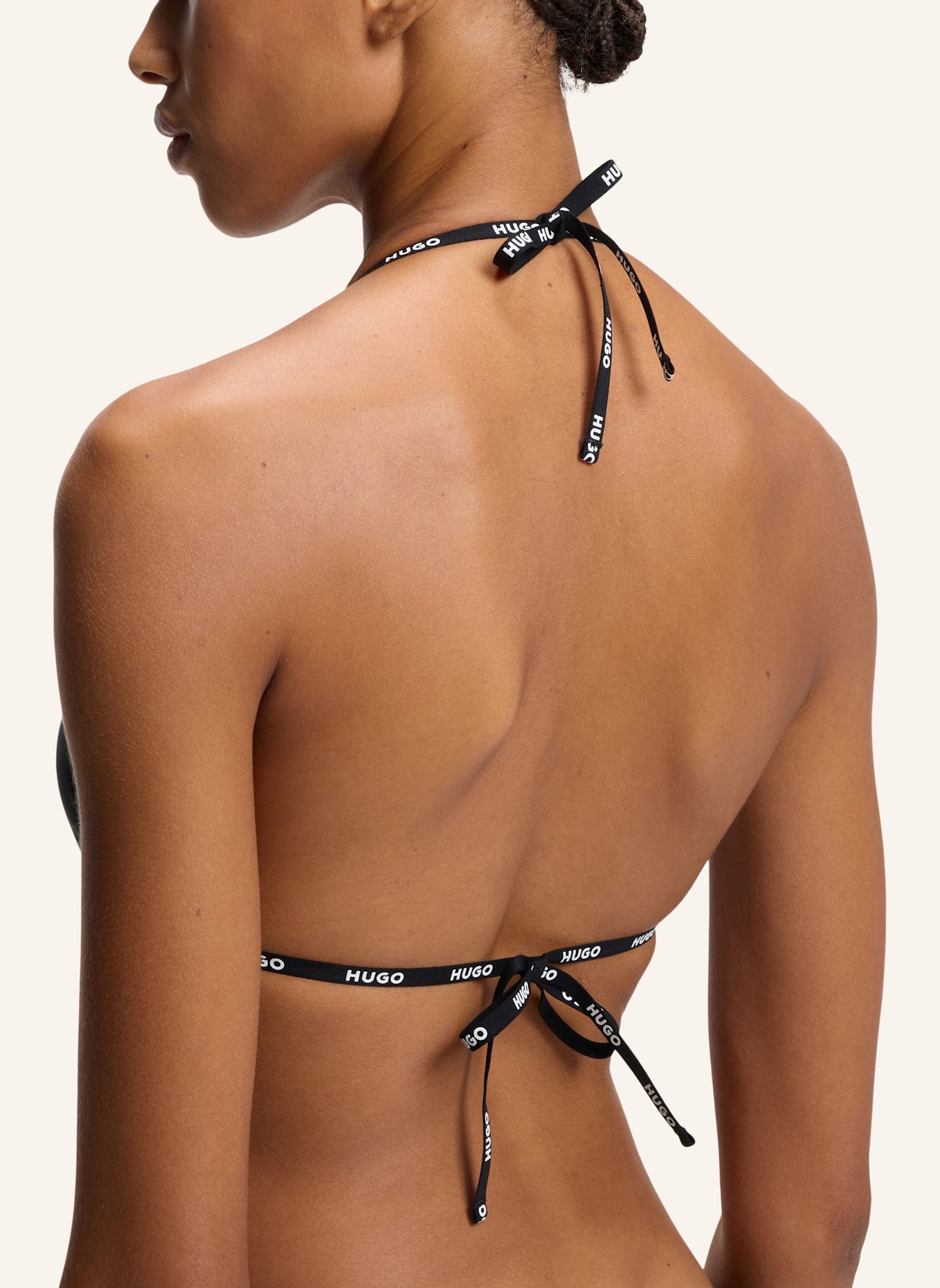 HUGO Bikini-Oberteil PURE TRIANGLE Regular Fit: SCHWARZ