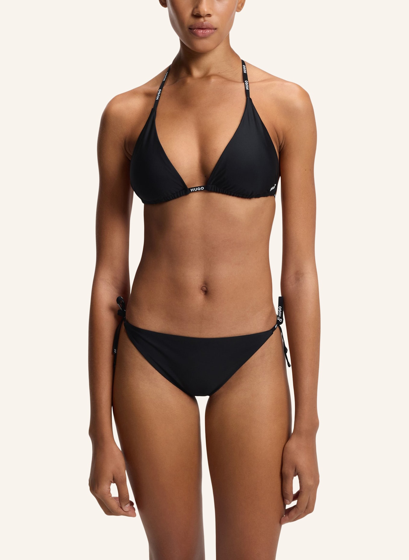 HUGO Bikini-Oberteil PURE TRIANGLE Regular Fit: SCHWARZ