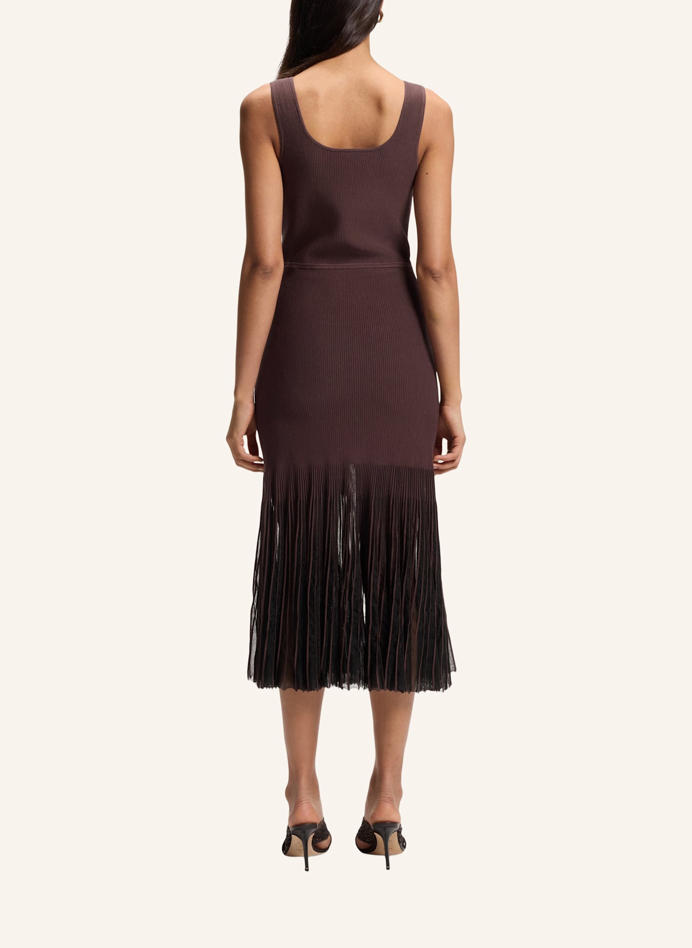 BOSS Gestricktes Kleid FLOE: DUNKELBRAUN