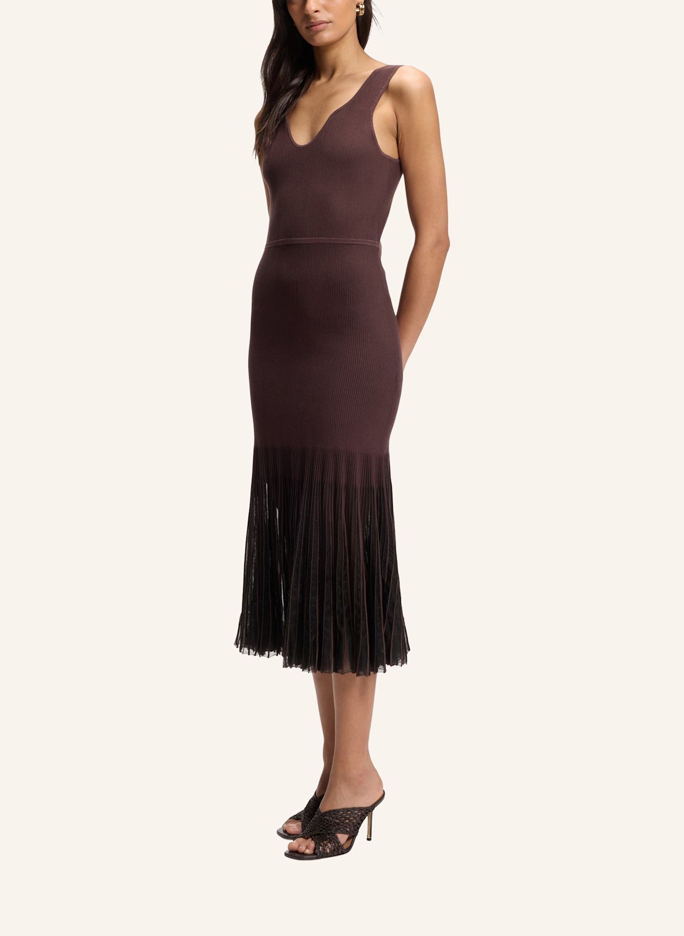 BOSS Knitted Dresses FLOE: DUNKELBRAUN
