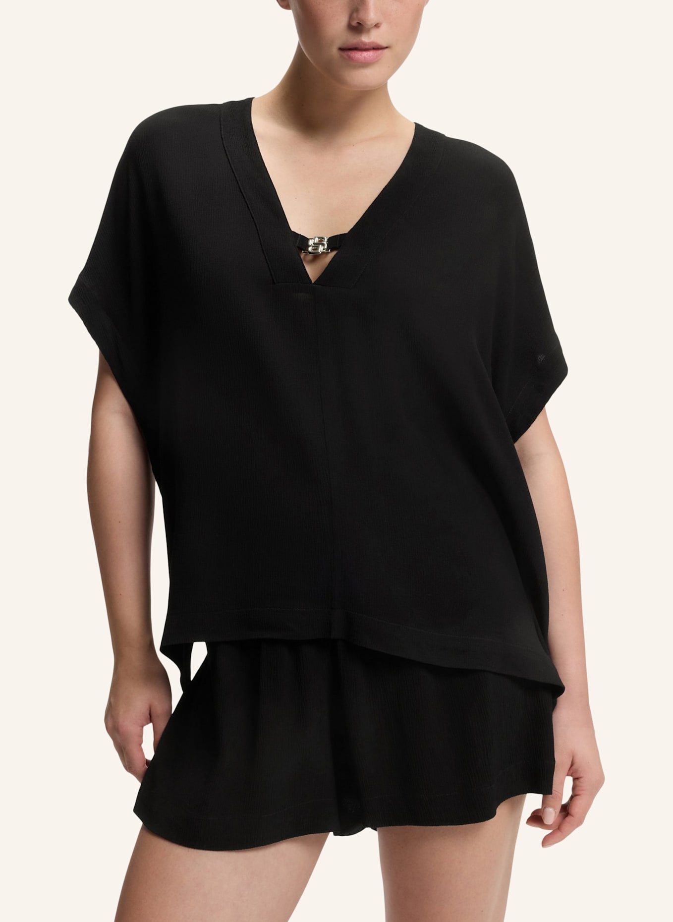 BOSS Strand-Oberteil DOUBLE B_TOP: SCHWARZ