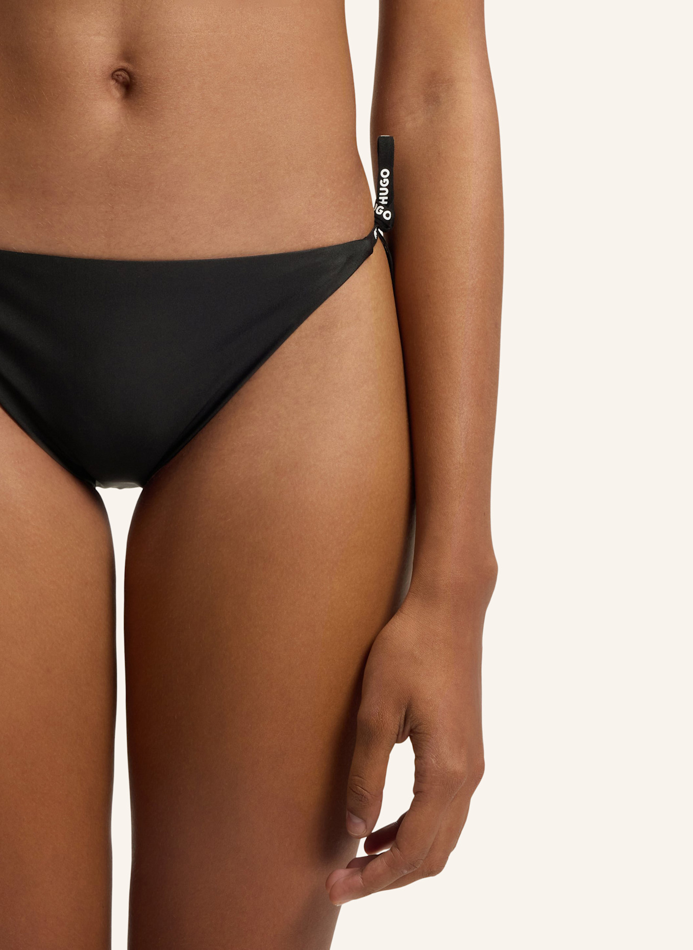 HUGO Bikini-Unterteil PURE SIDE TIE Regular Fit: SCHWARZ
