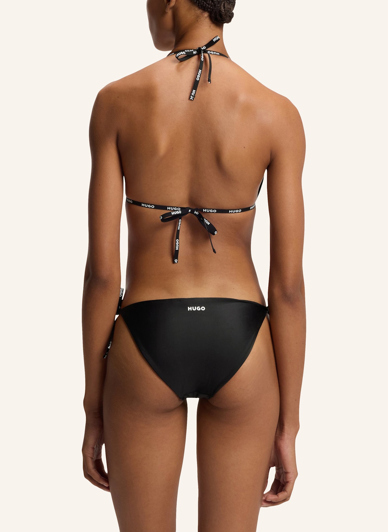HUGO Bikini-Unterteil PURE SIDE TIE Regular Fit: SCHWARZ