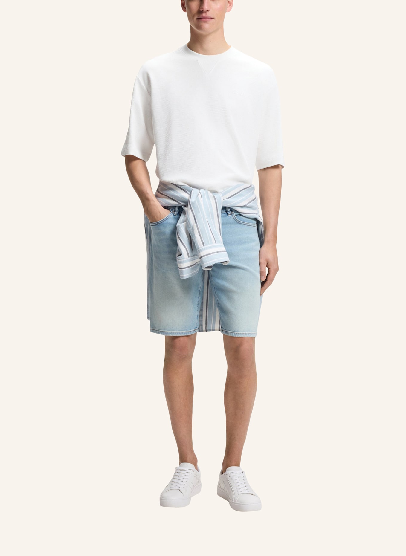 BOSS T-Shirt TE_WAFFLE_Z Relaxed Fit: BEIGE