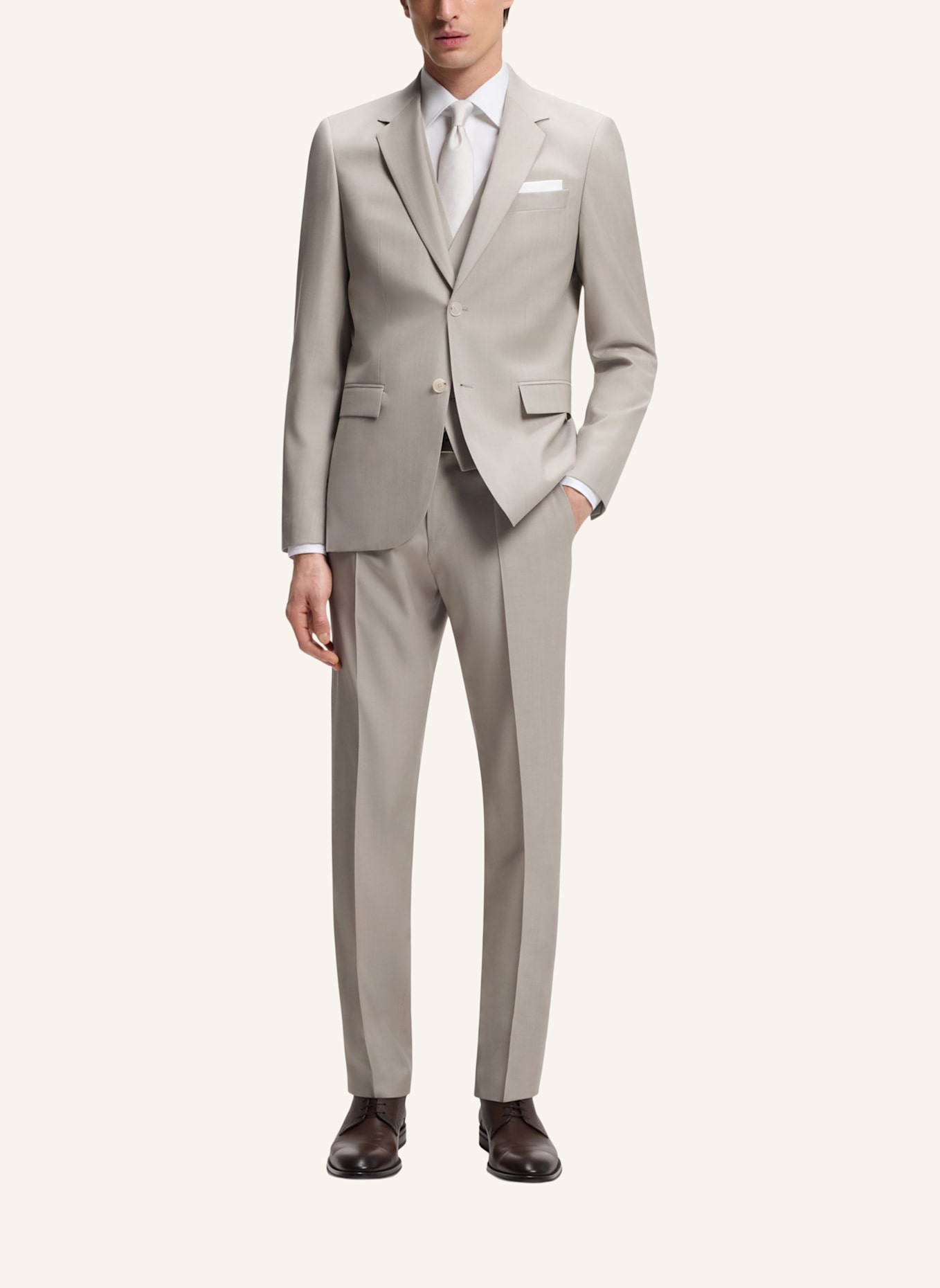 BOSS Business Anzug H-HOUSTON-3PCS-262 Slim Fit: GRAU