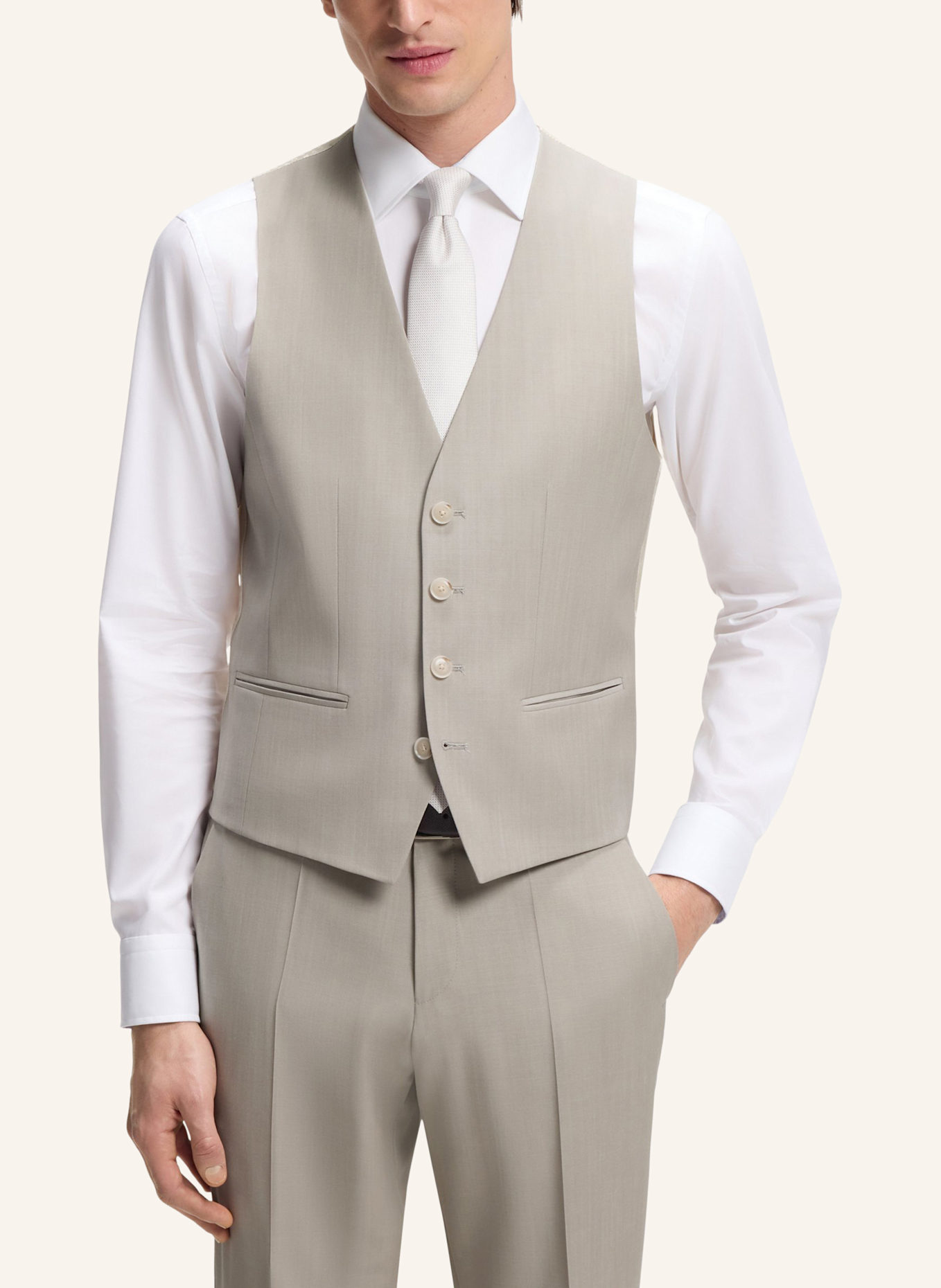 BOSS Business Anzug H-HOUSTON-3PCS-262 Slim Fit: GRAU