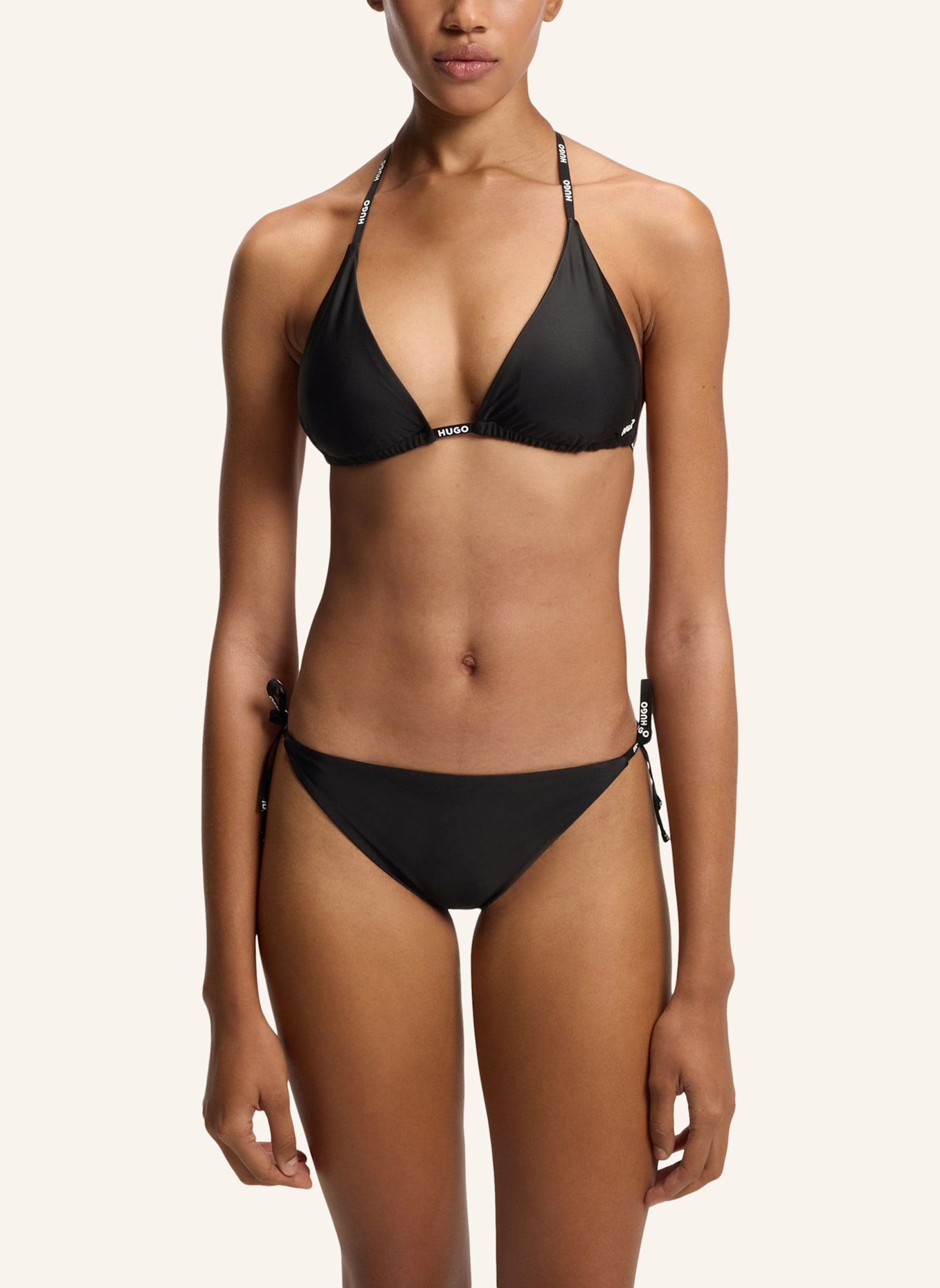 HUGO Bikini-Unterteil PURE SIDE TIE Regular Fit: SCHWARZ