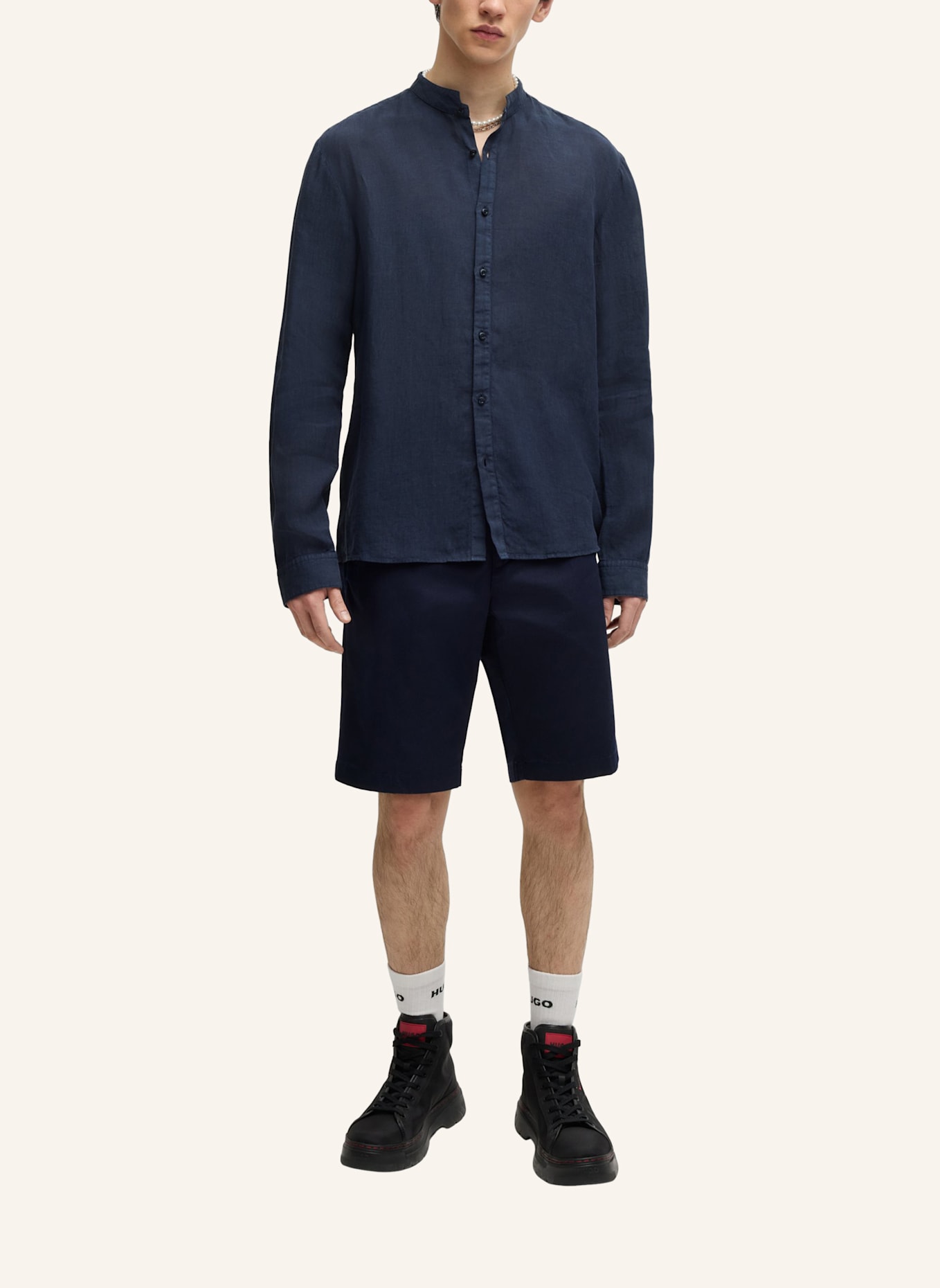 HUGO Business Hemd ELVORY Slim Fit: DUNKELBLAU