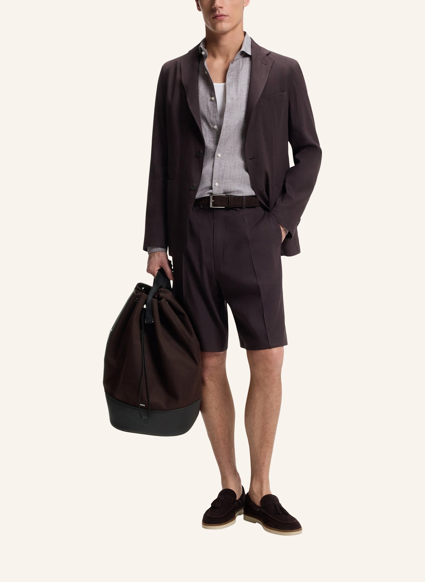 BOSS Rucksack DAKKAR_DRAWSTRING: DUNKELBRAUN