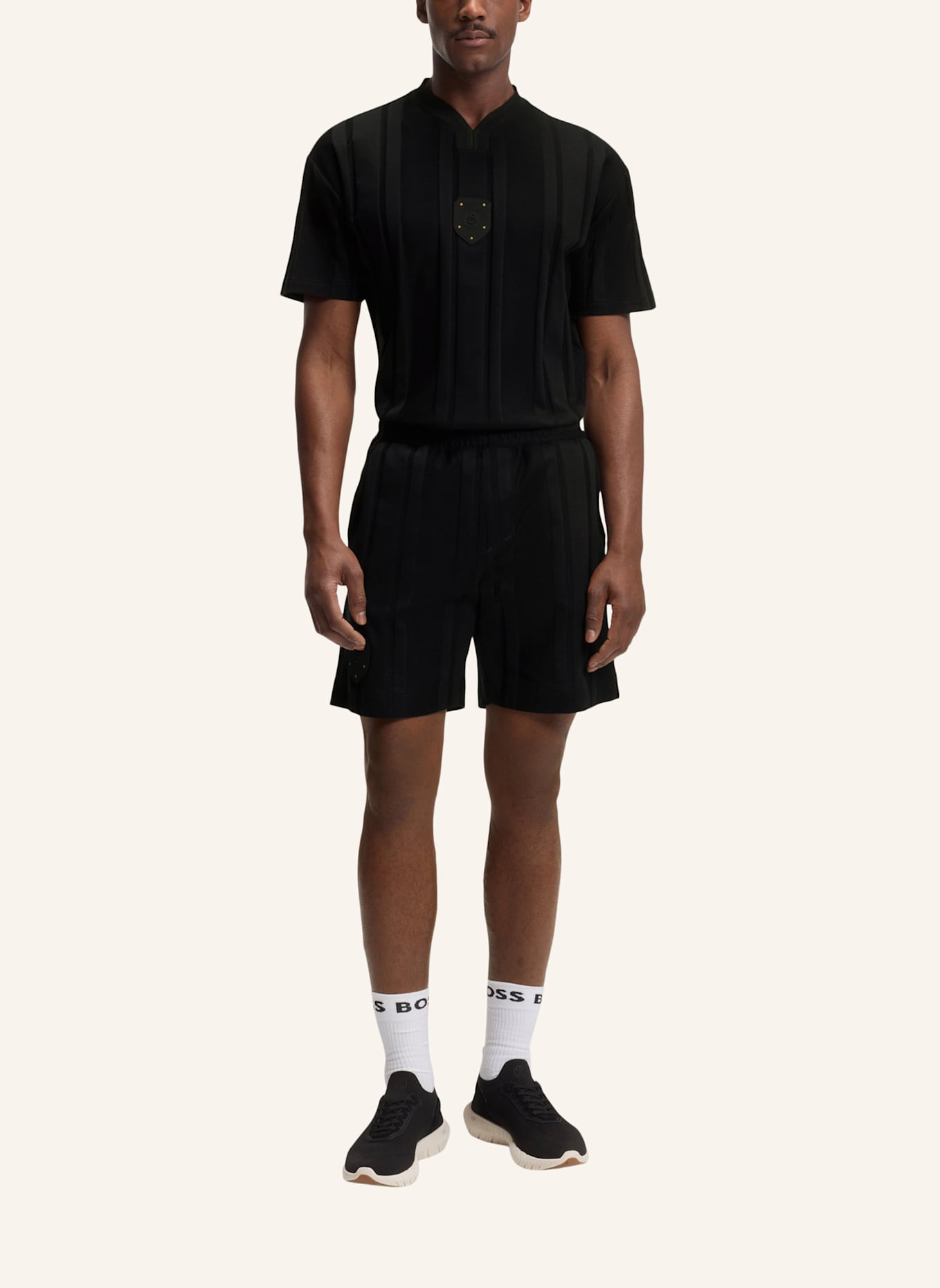 BOSS T-Shirt TS_BB BC LUX GRX Relaxed Fit: SCHWARZ