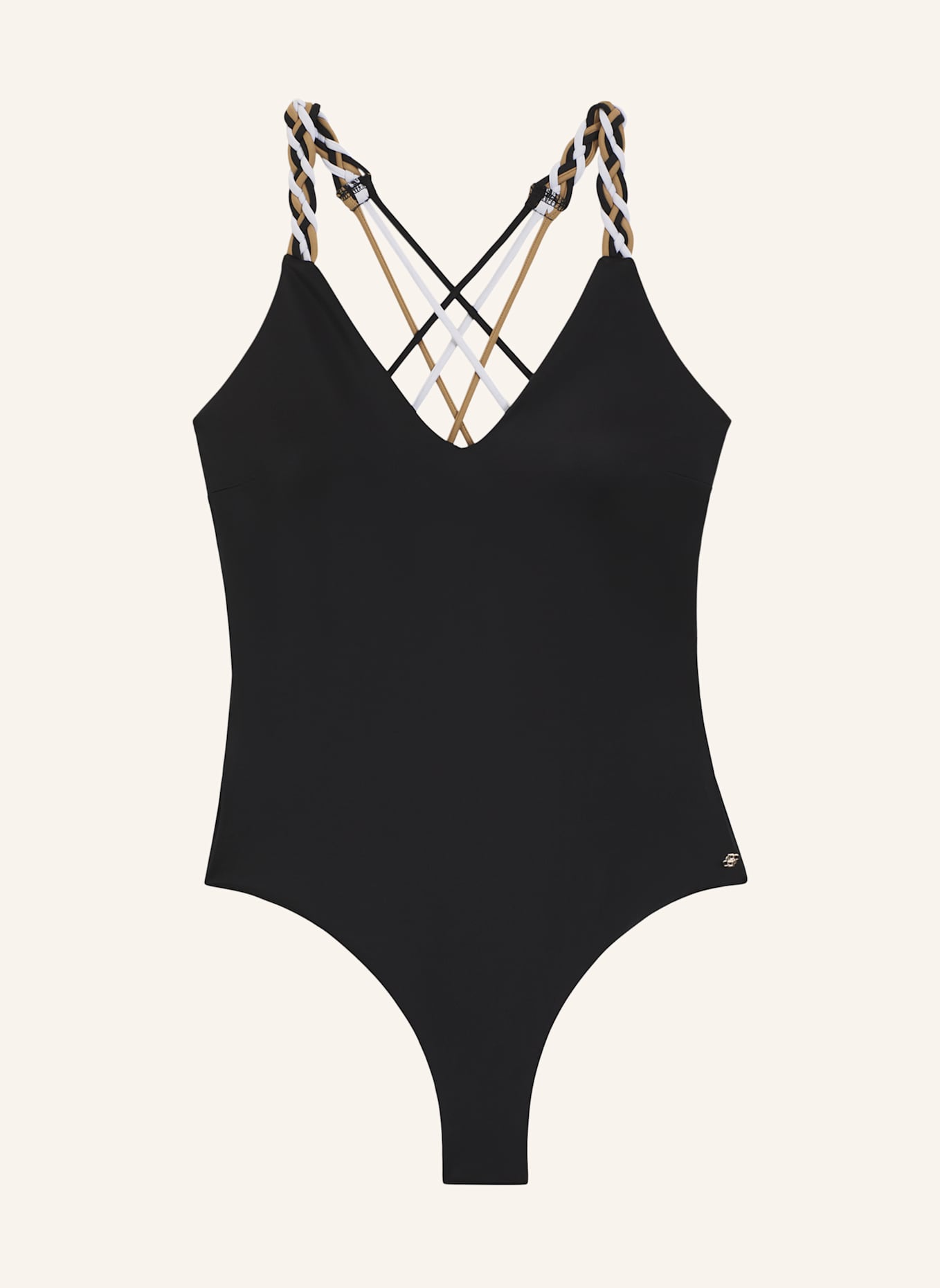 BOSS Badeanzug SWIMSUIT_BOSS BRAID: SCHWARZ