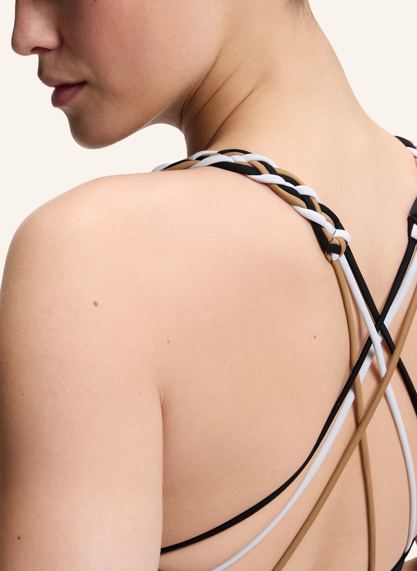 BOSS Badeanzug SWIMSUIT_BOSS BRAID: SCHWARZ