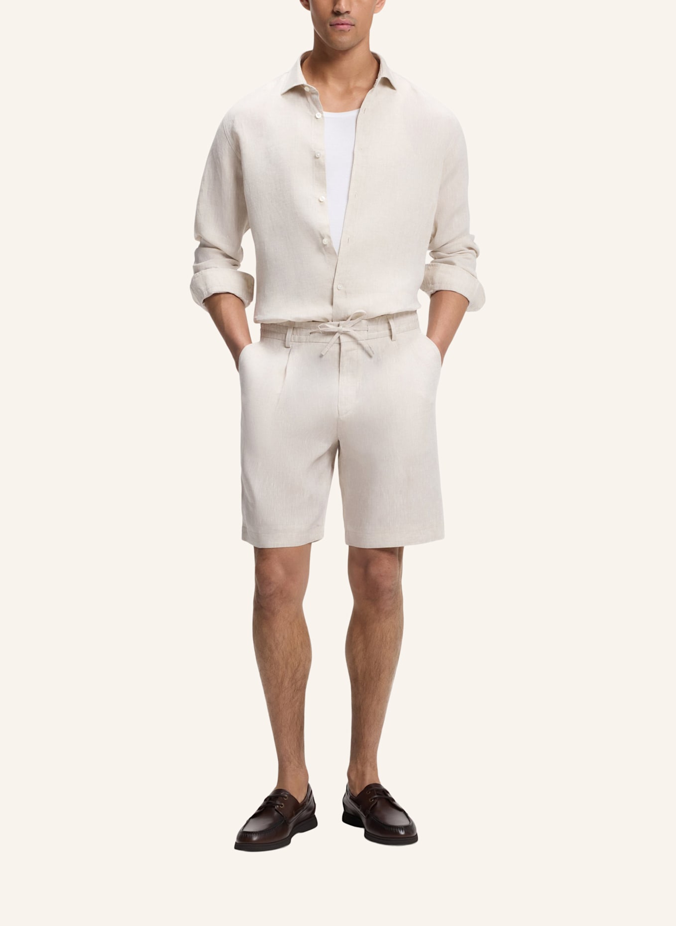 BOSS Short C-PERIN-RDS-S-262 Tapered Fit: BEIGE