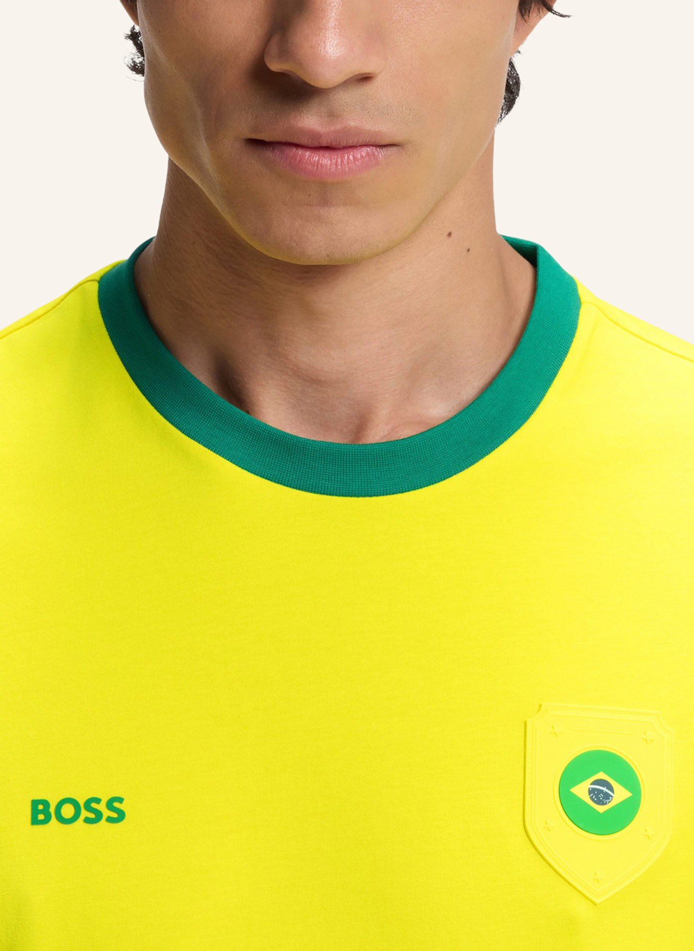 BOSS T-Shirt TS_BB BC LUX TEE Regular Fit: HELLGELB