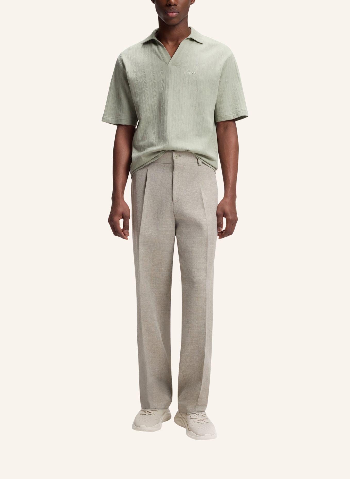 HUGO Sneaker LEON_RUNN_KNMF: BEIGE