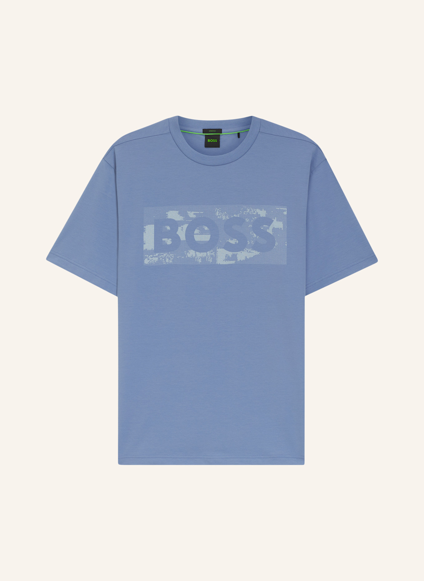 BOSS T-Shirt TS_GLOBE LOGOPATTERN Regular Fit: HELLBLAU
